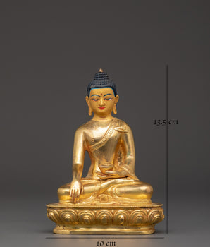 Gold-Plated Copper Shakyamuni Buddha | For Home Altar Decor