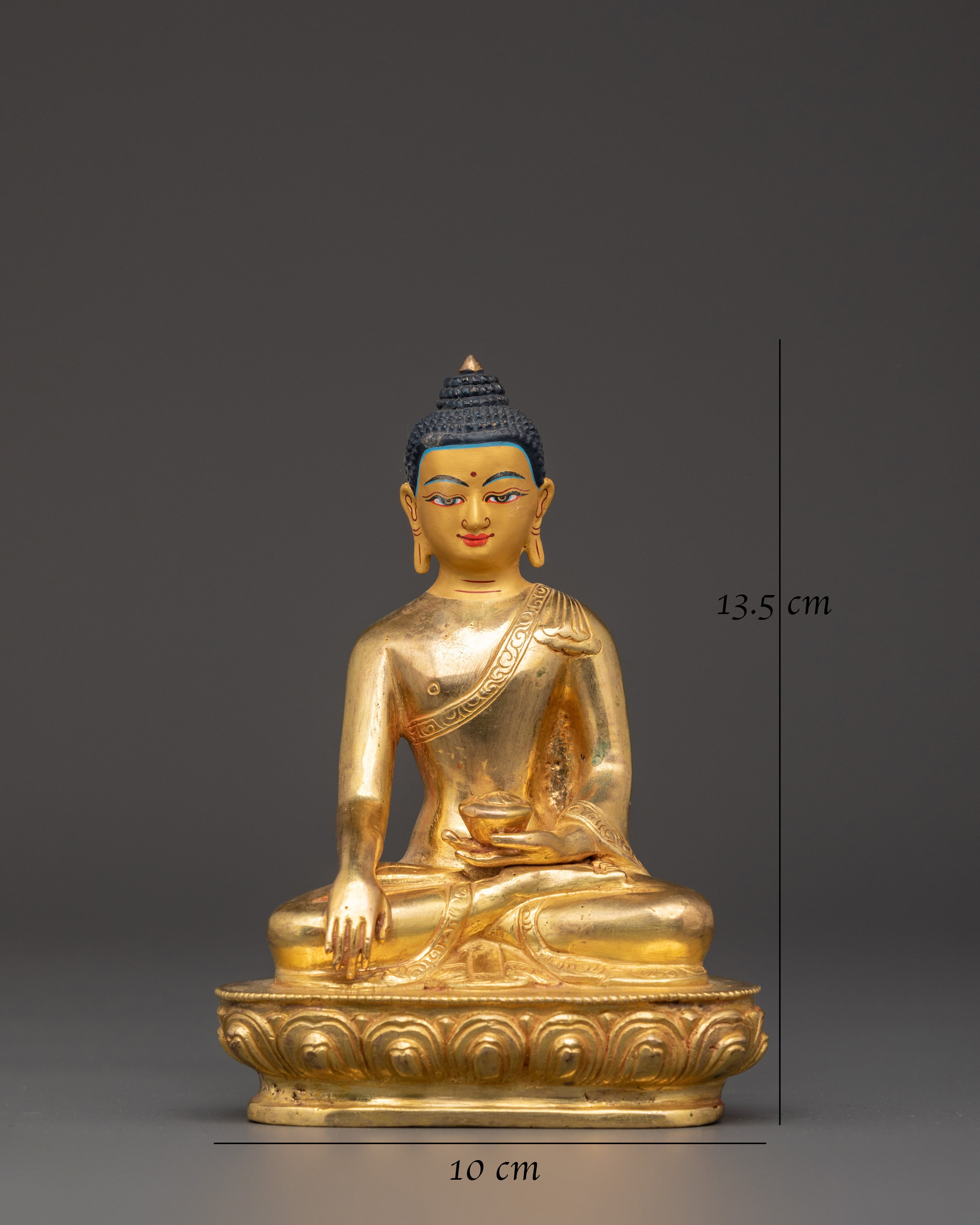 Gold-Plated Copper Shakyamuni Buddha | For Home Altar Decor