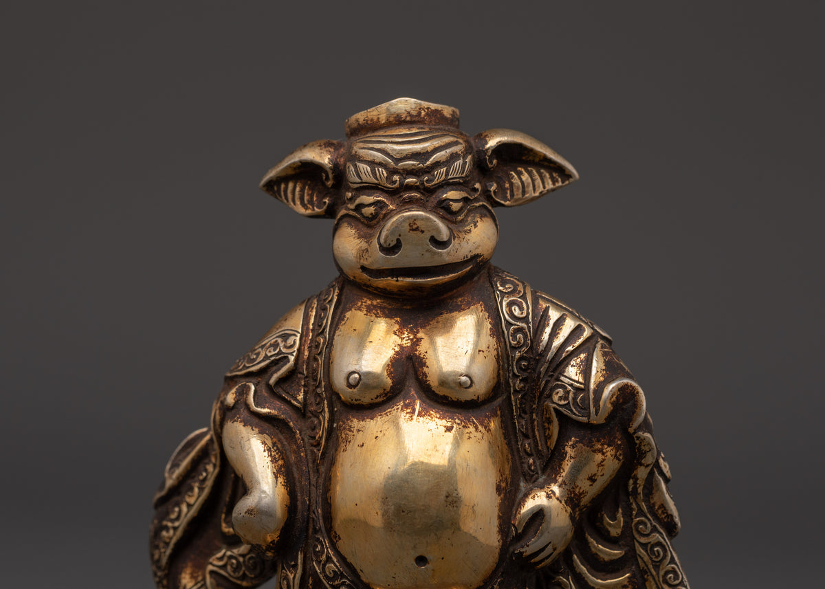Decorative Pig Figurine | Himalayan Buddhist Artwork