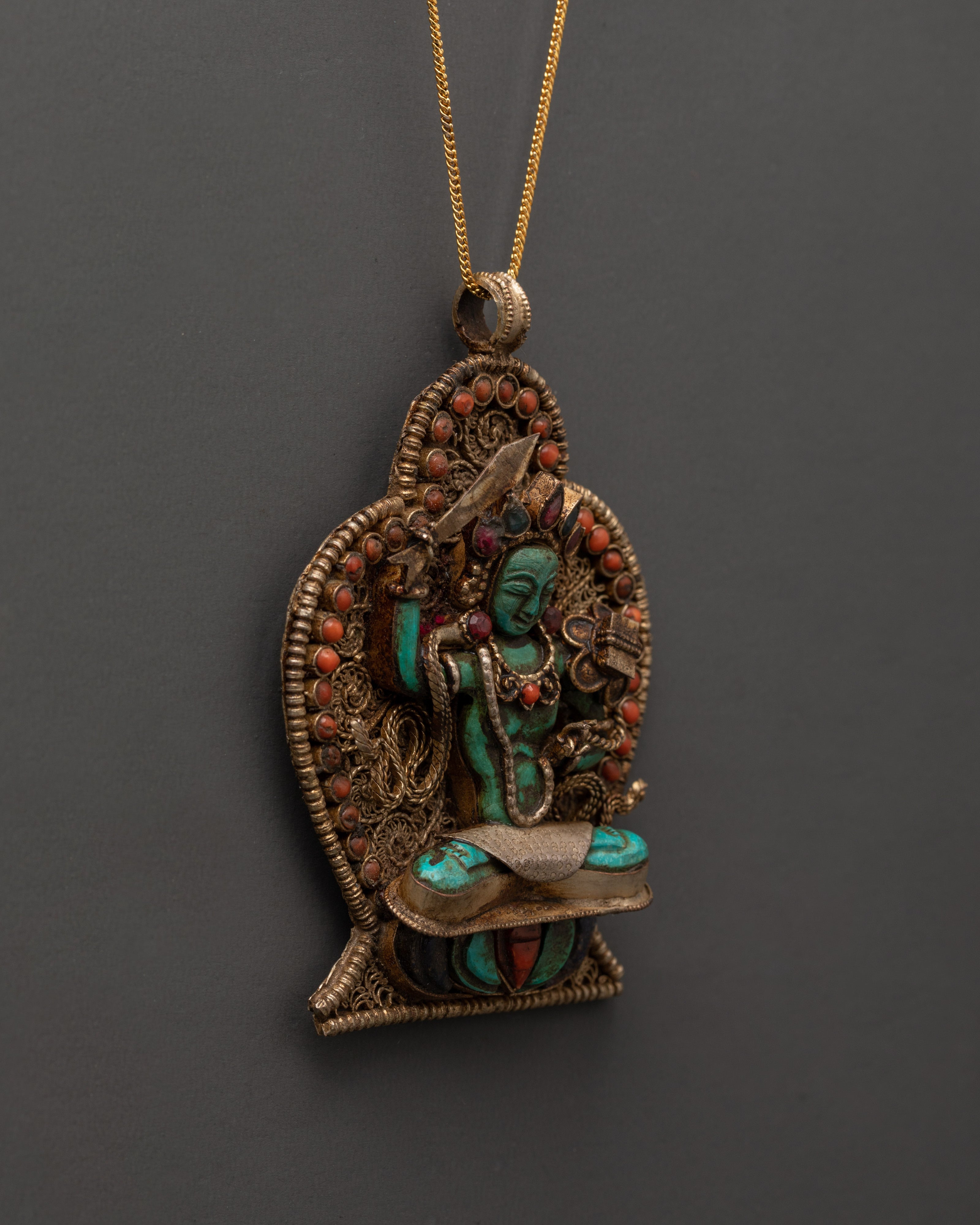 Tibetan Manjushri Pendant for Wisdom, Clarity, and Spiritual Power