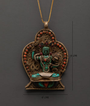Tibetan Manjushri Pendant for Wisdom, Clarity, and Spiritual Power