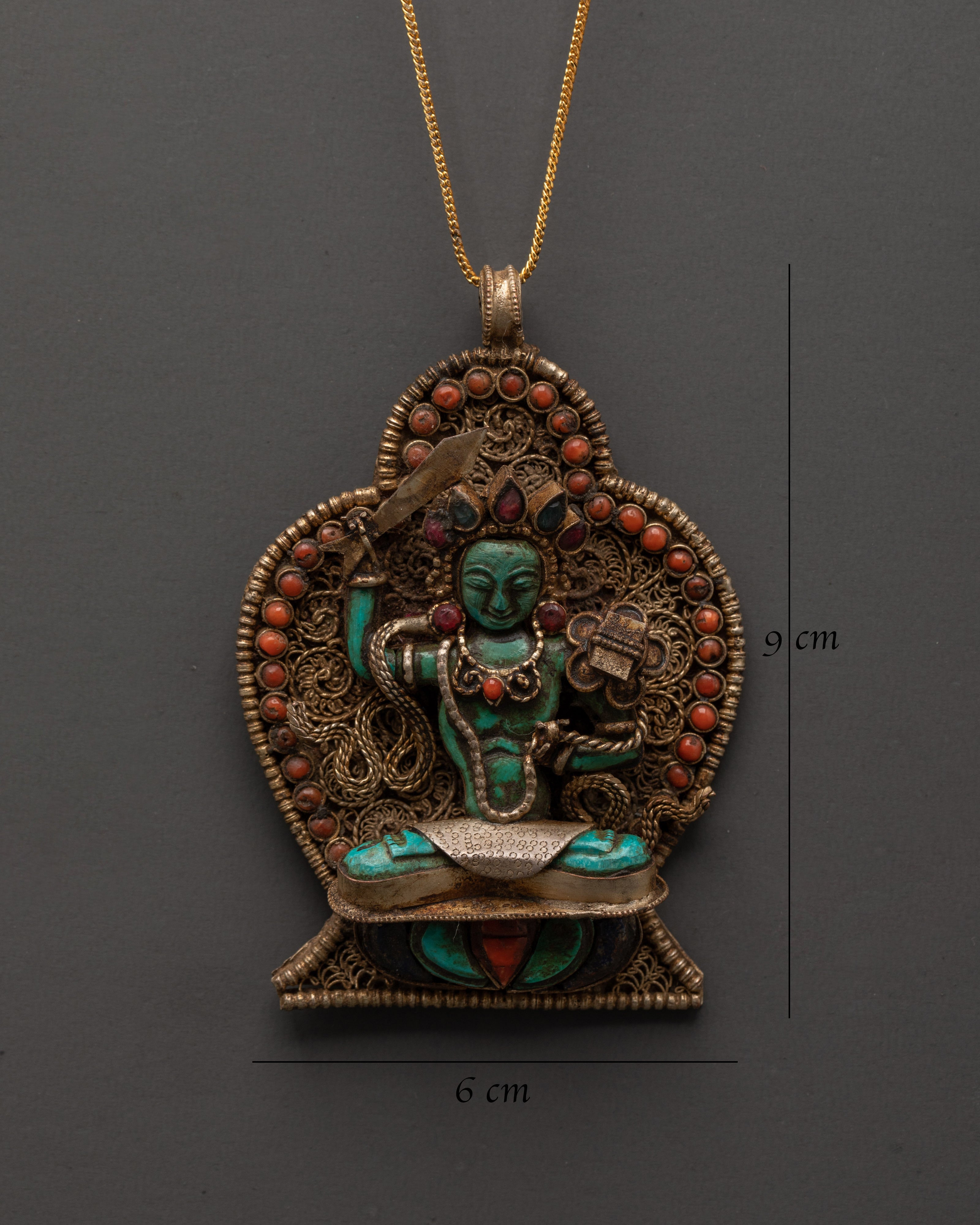 Tibetan Manjushri Pendant for Wisdom, Clarity, and Spiritual Power