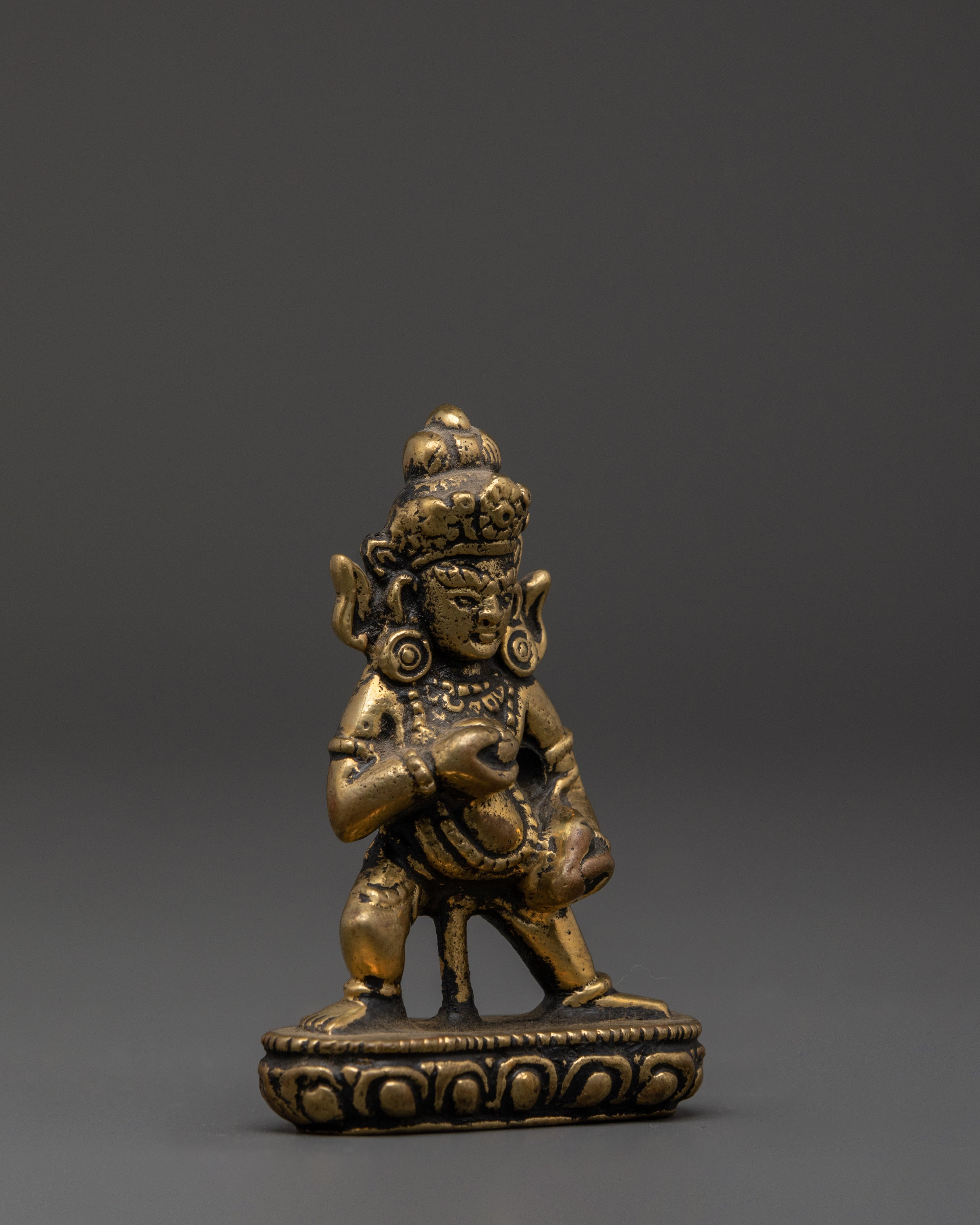 Tibetan Black Dzambhala Statue | Wealth Deity Sculpture for Prosperity & Abundance