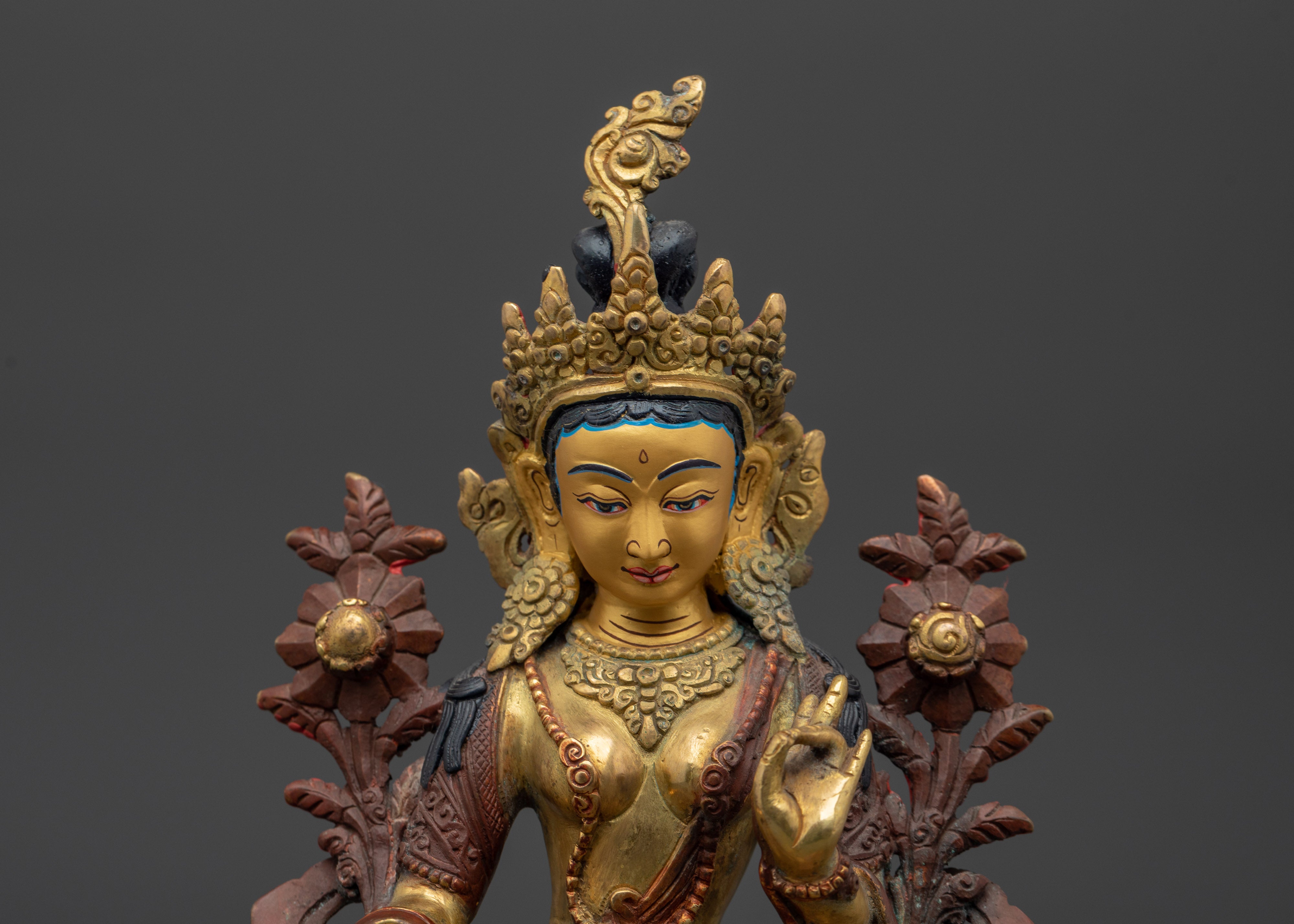 Green Tara Female Bodhisattva Statue | Tibetan Goddess of Compassion