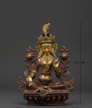 Green Tara Female Bodhisattva Statue | Tibetan Goddess of Compassion