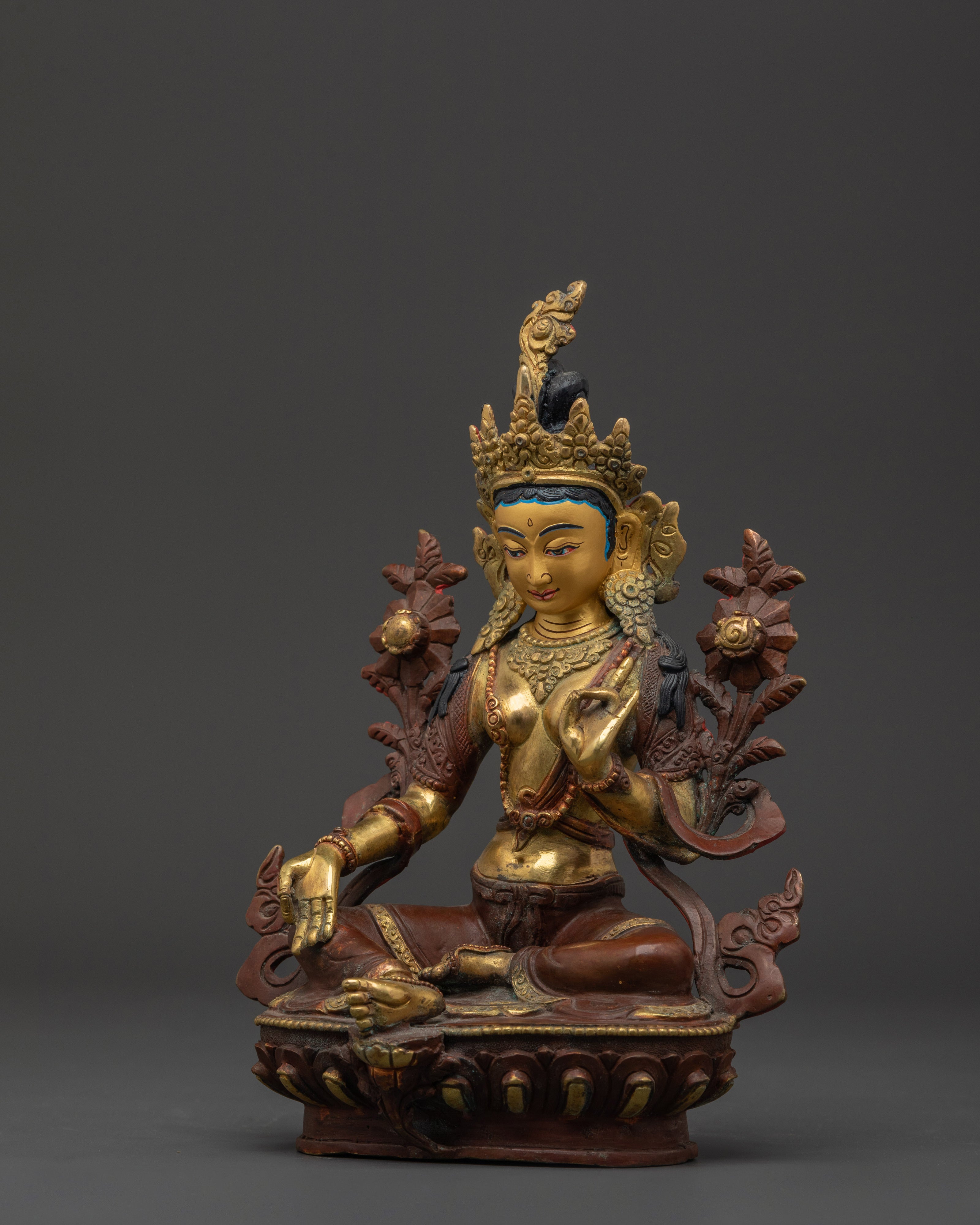 Green Tara Female Bodhisattva Statue | Tibetan Goddess of Compassion