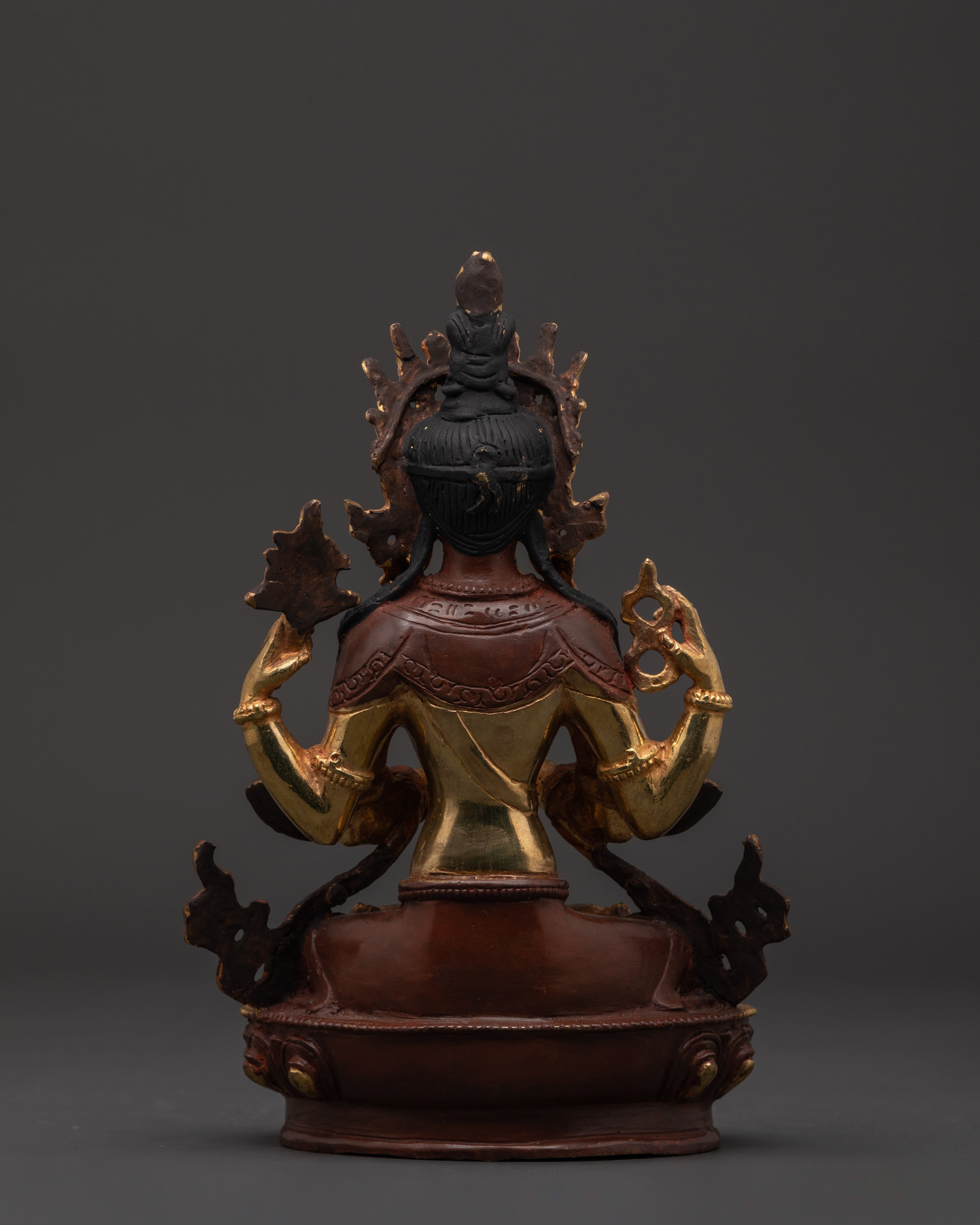Chenrezig 4-Arm Deity Statue | Tibetan Bodhisattva of Compassion
