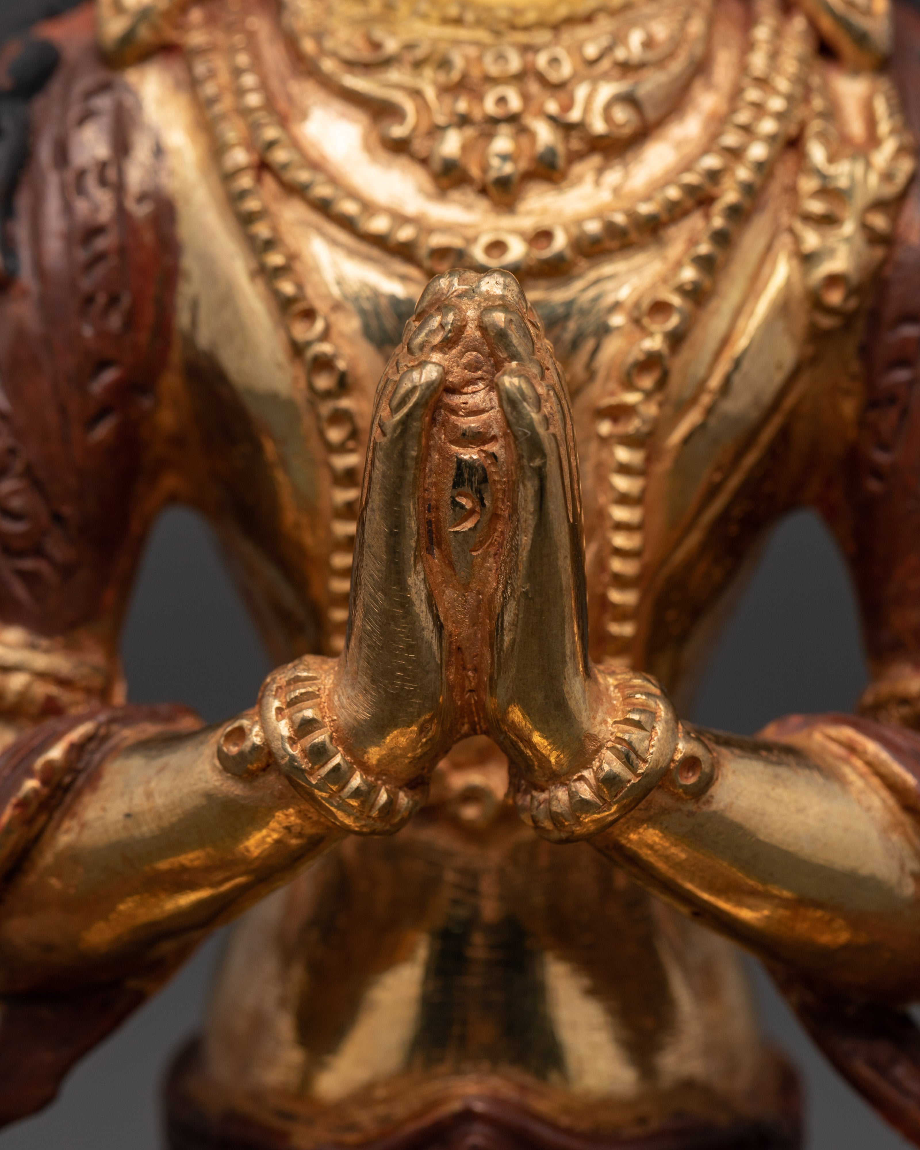 Chenrezig 4-Arm Deity Statue | Tibetan Bodhisattva of Compassion