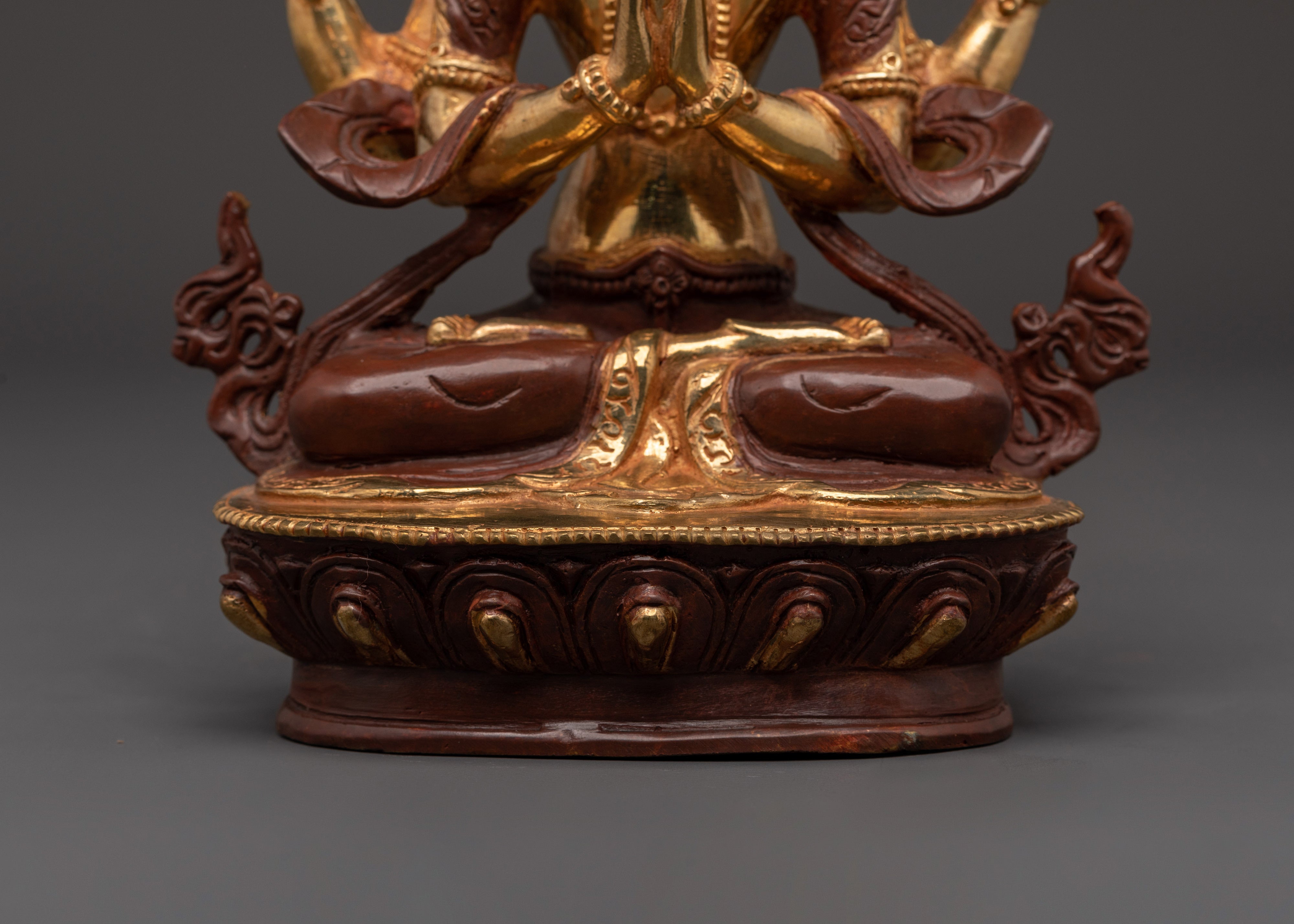 Chenrezig 4-Arm Deity Statue | Tibetan Bodhisattva of Compassion