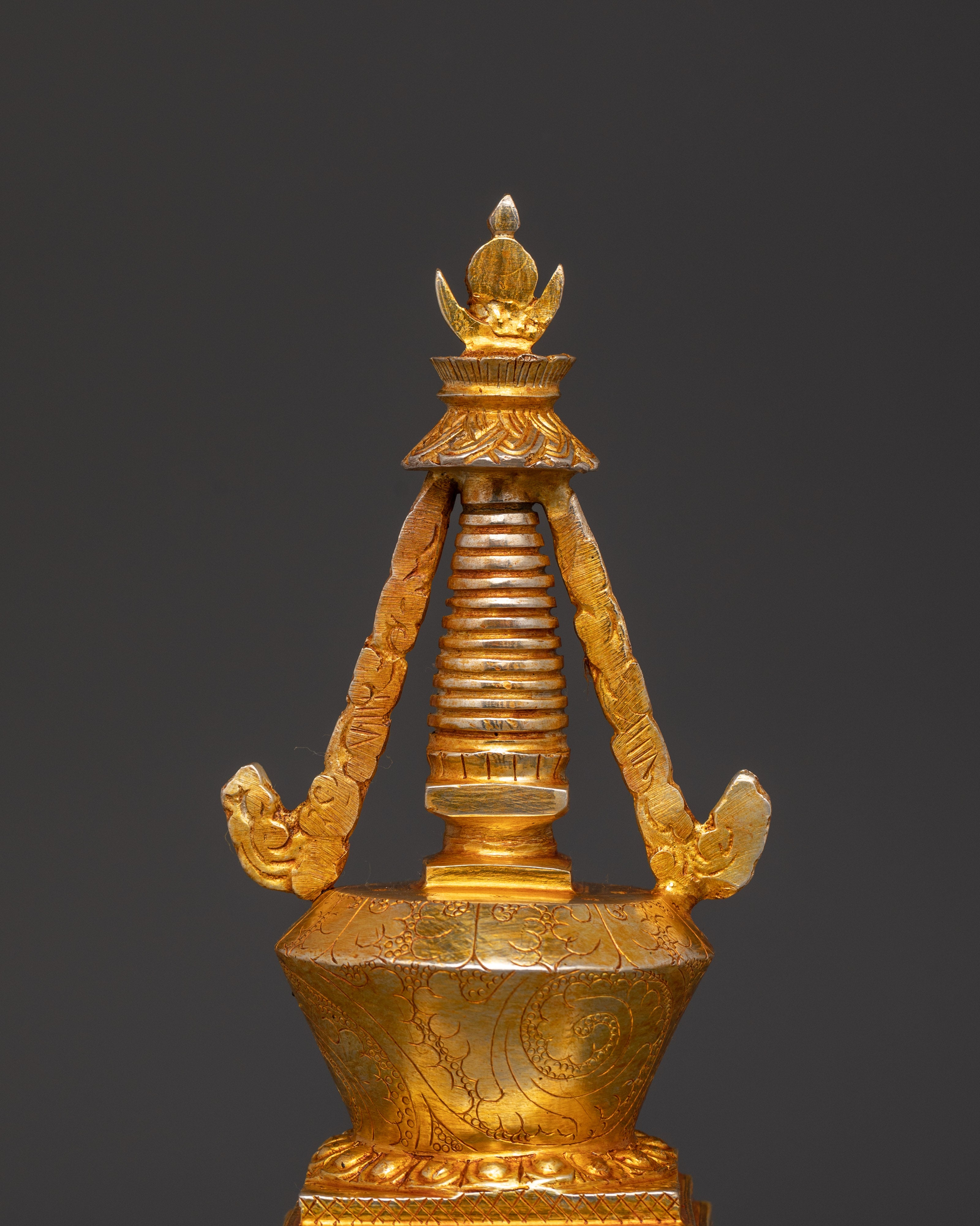 Handmade Tibetan Buddhist Stupa | Shrine Artifact