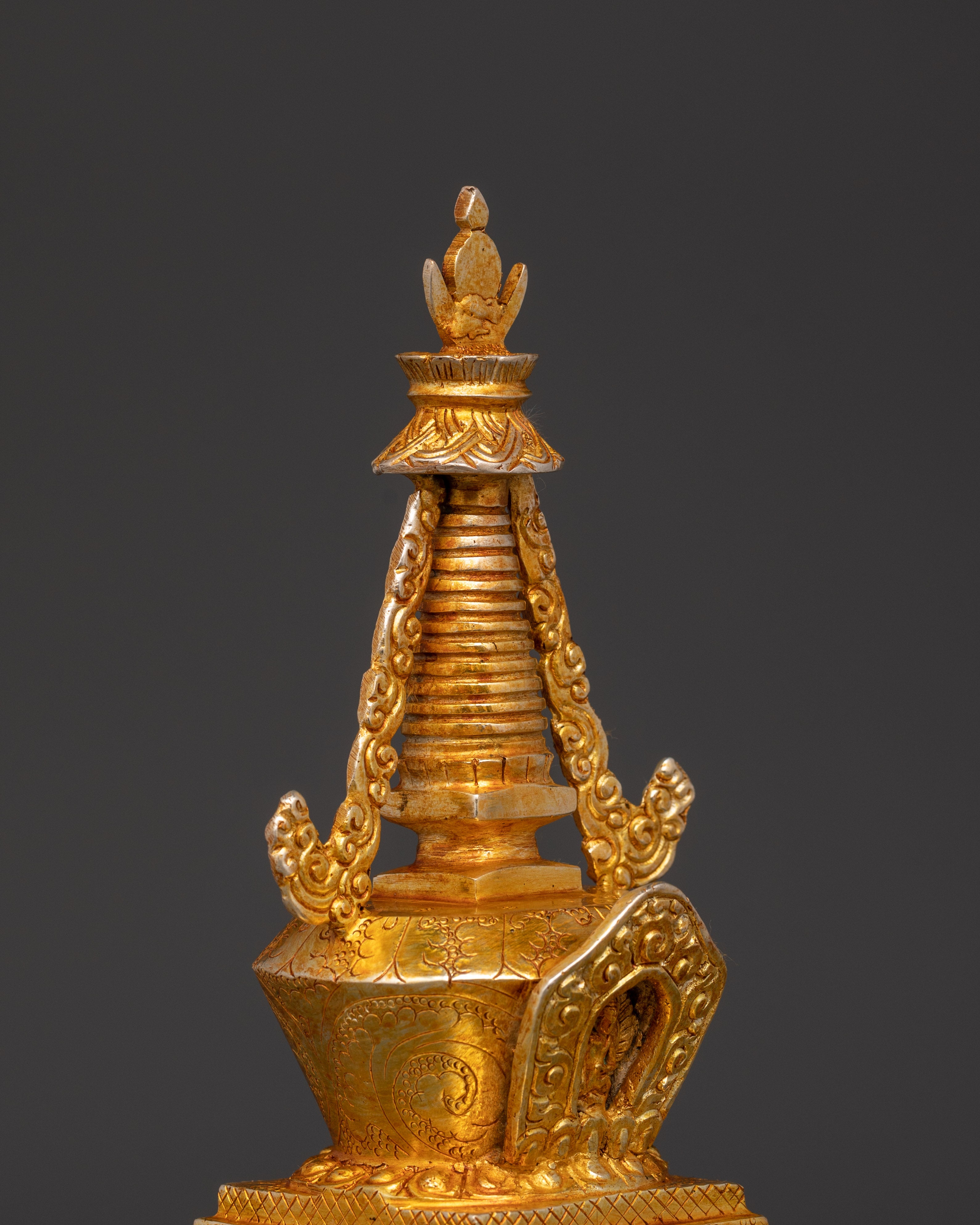 Handmade Tibetan Buddhist Stupa | Shrine Artifact