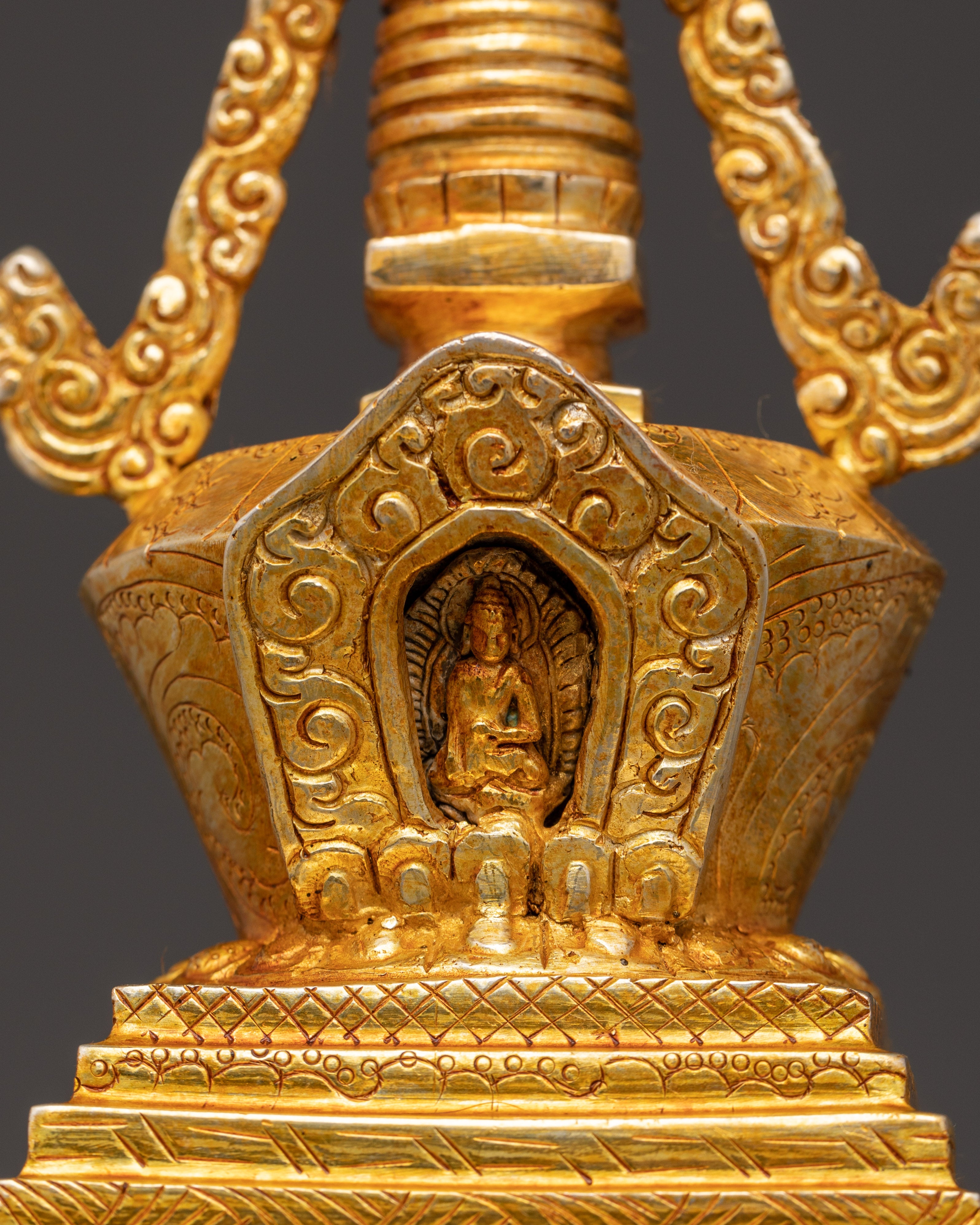 Handmade Tibetan Buddhist Stupa | Shrine Artifact