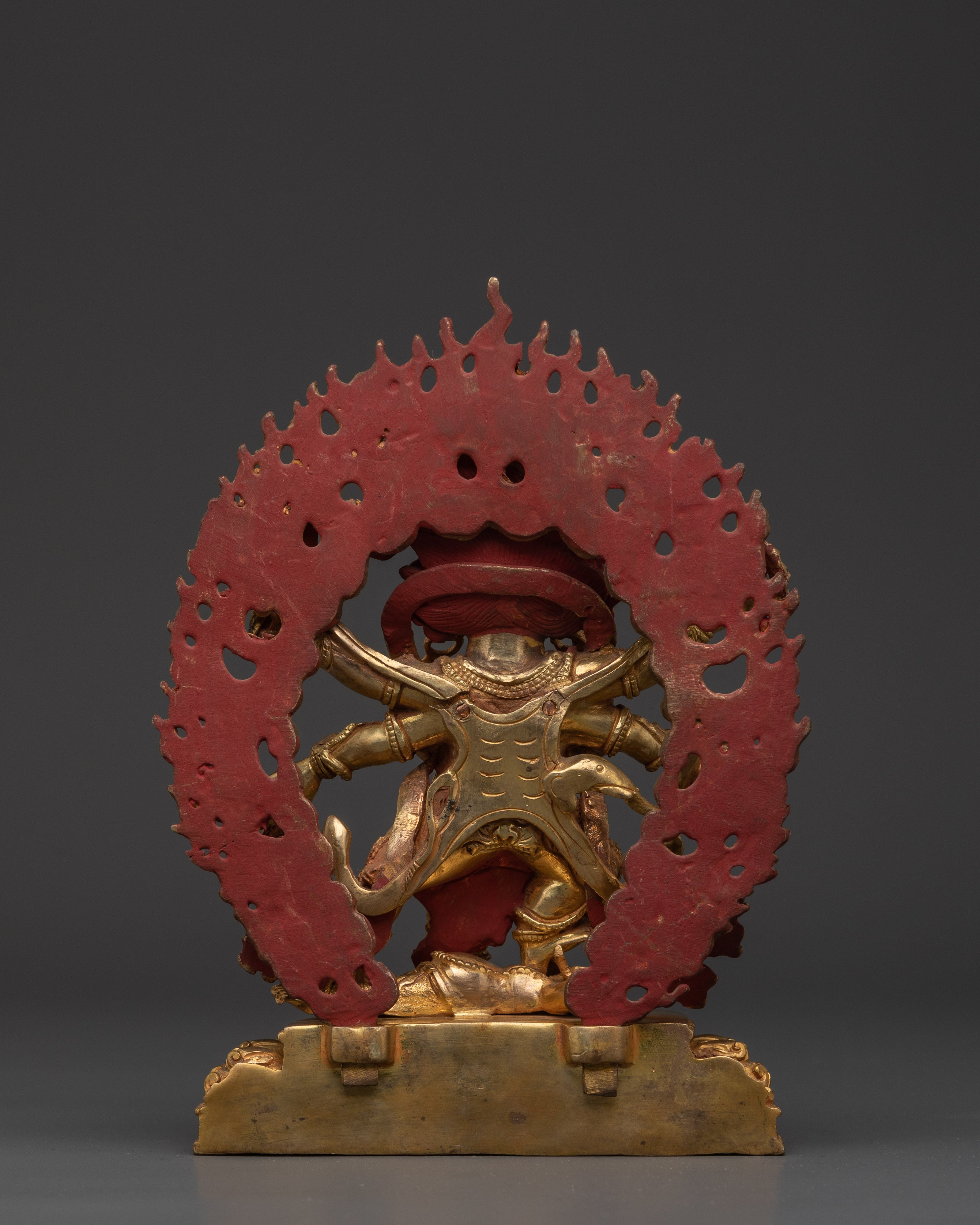 Handmade Six Armed Mahakala Deity Statue | Buddhist Sculpture of Wrathful Deity