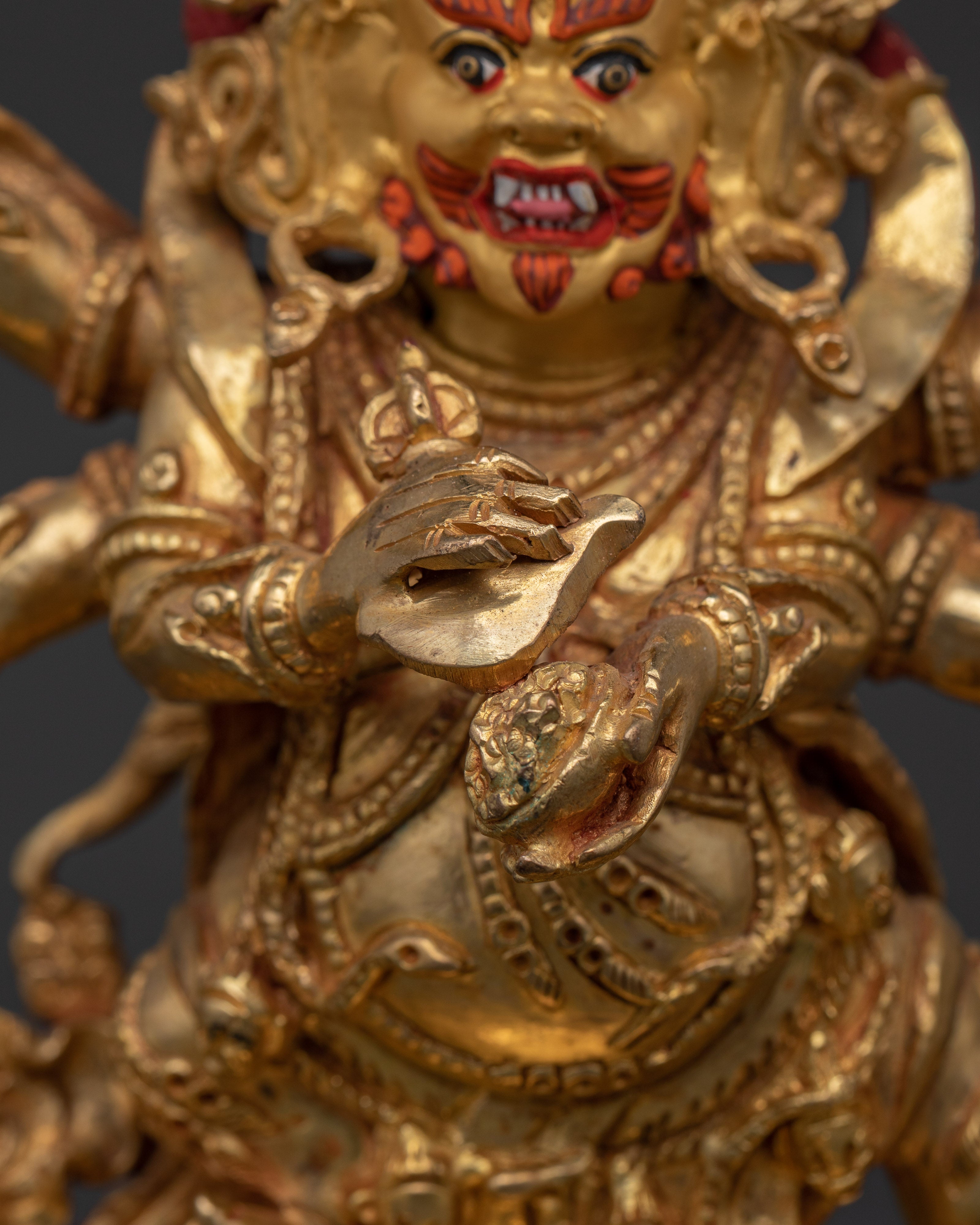 Handcrafted Six-Armed Mahakala Statue | Symbolizing Power and Protection