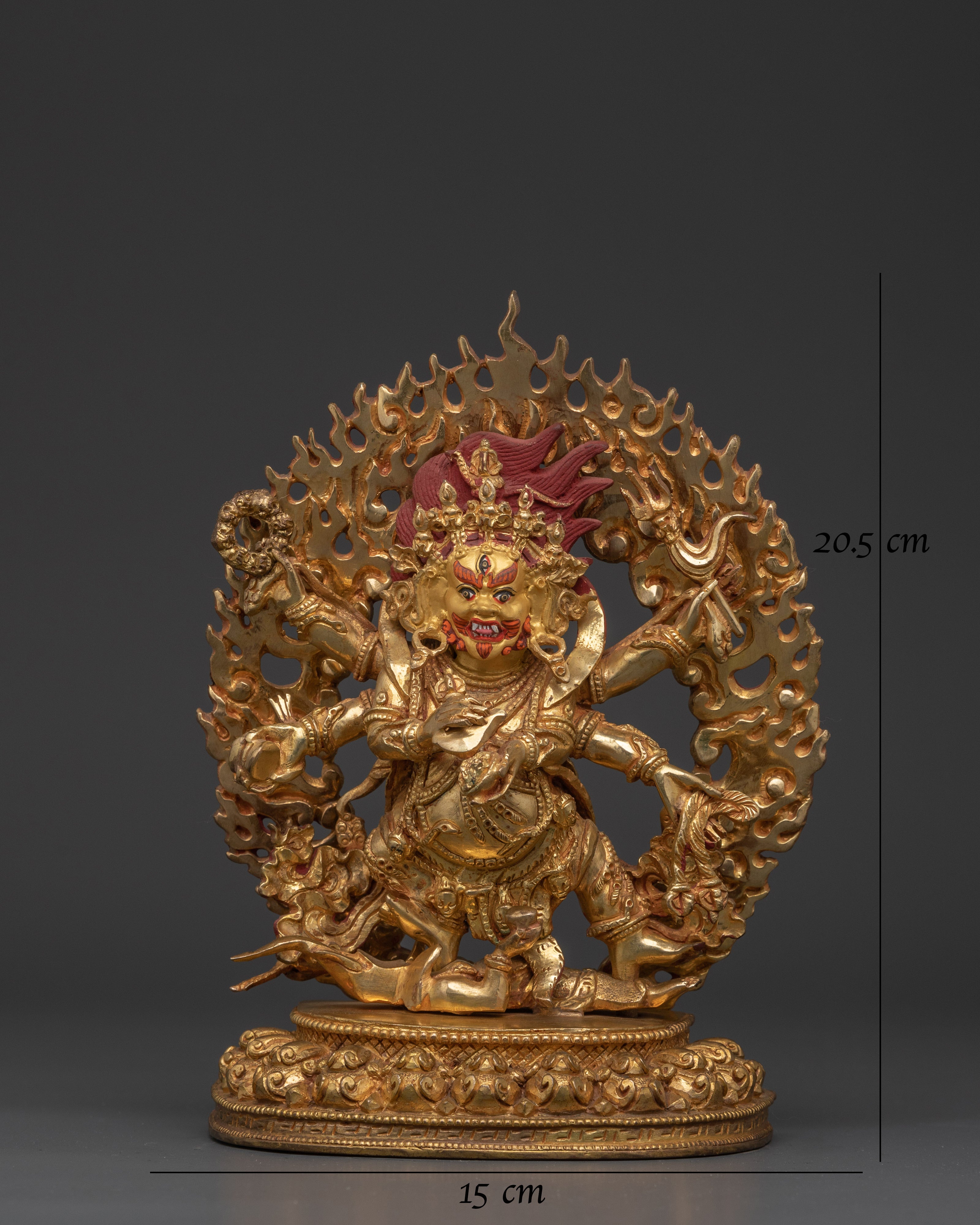 Handcrafted Six-Armed Mahakala Statue | Symbolizing Power and Protection