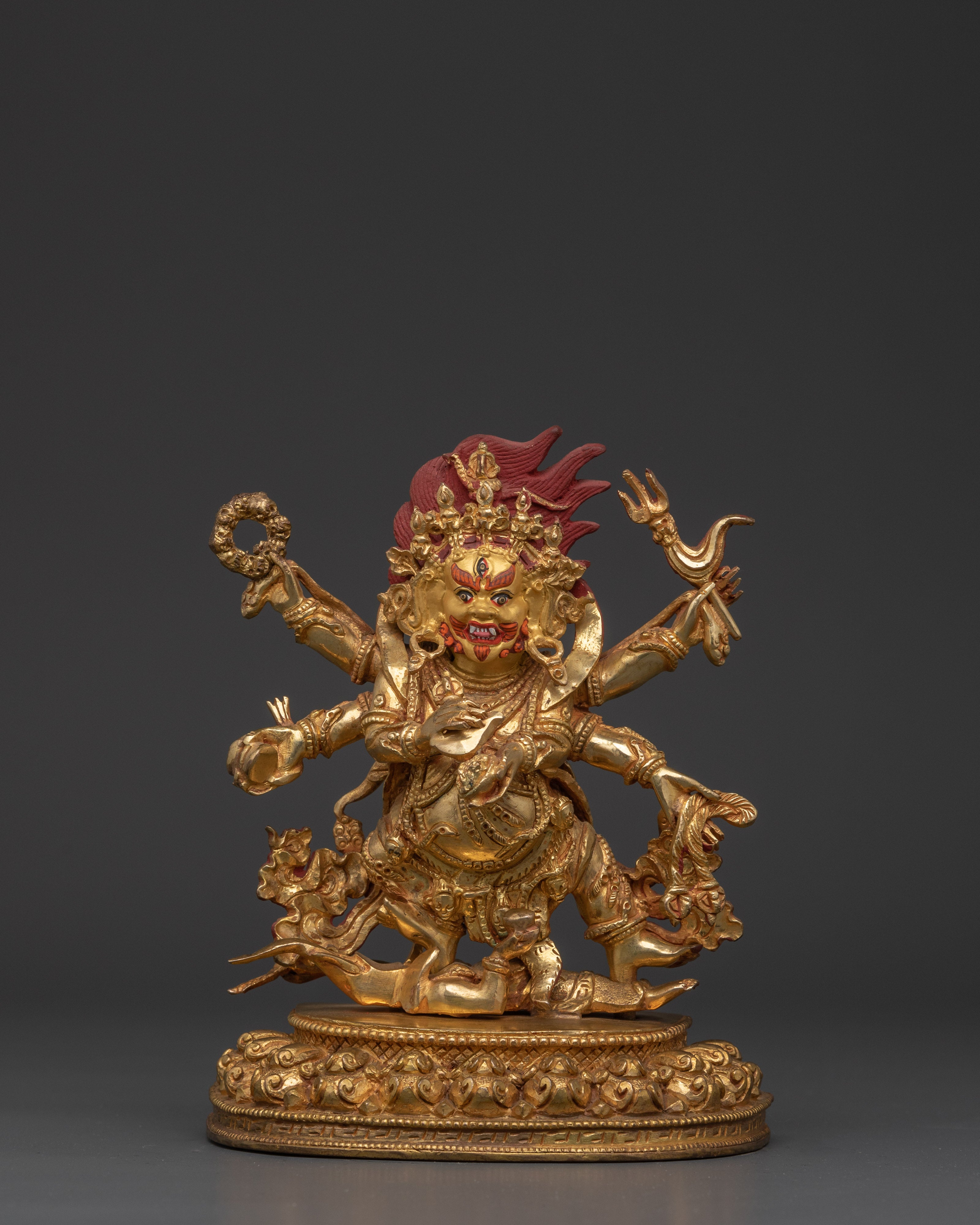Handcrafted Six-Armed Mahakala Statue | Symbolizing Power and Protection