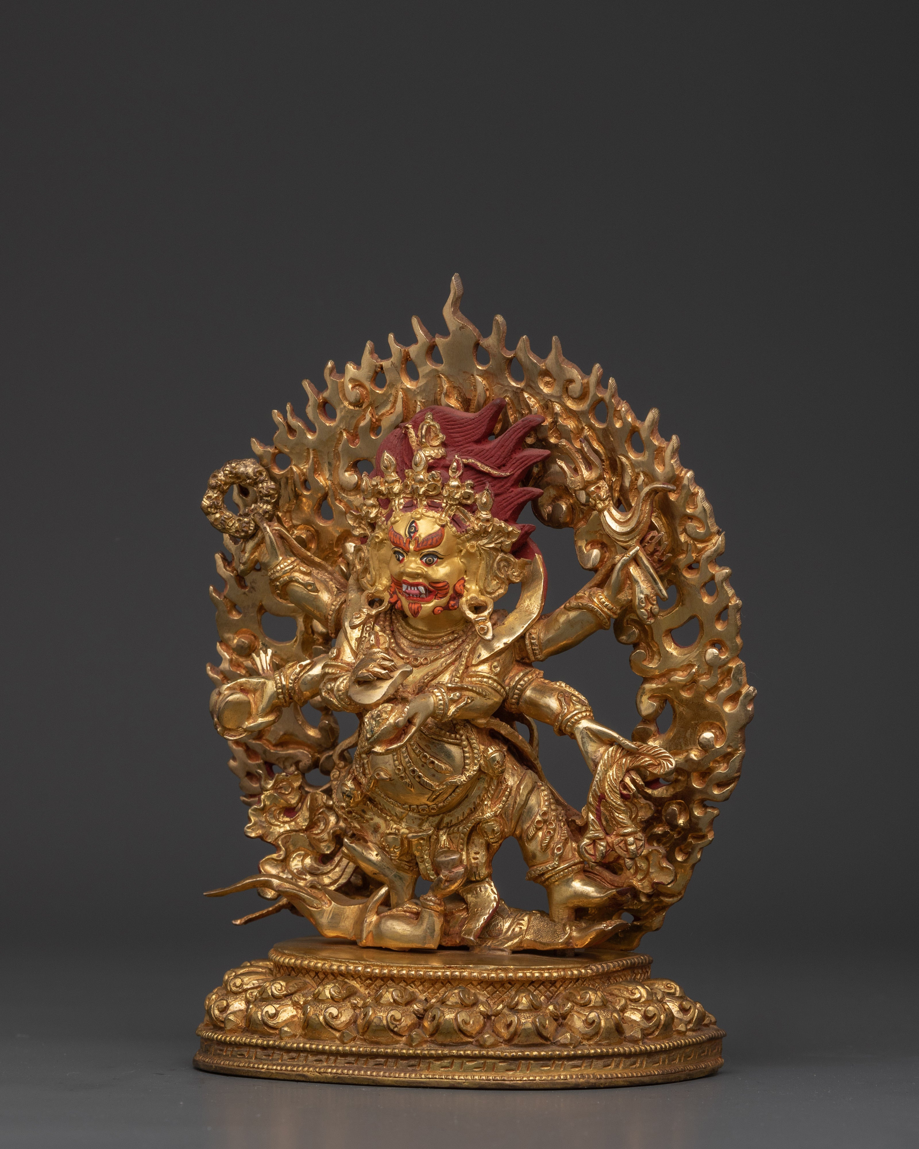 Handcrafted Six-Armed Mahakala Statue | Symbolizing Power and Protection