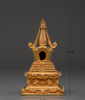 Copper Buddhist Tibetan Shrine | Handcrafted Gold Plated Statue