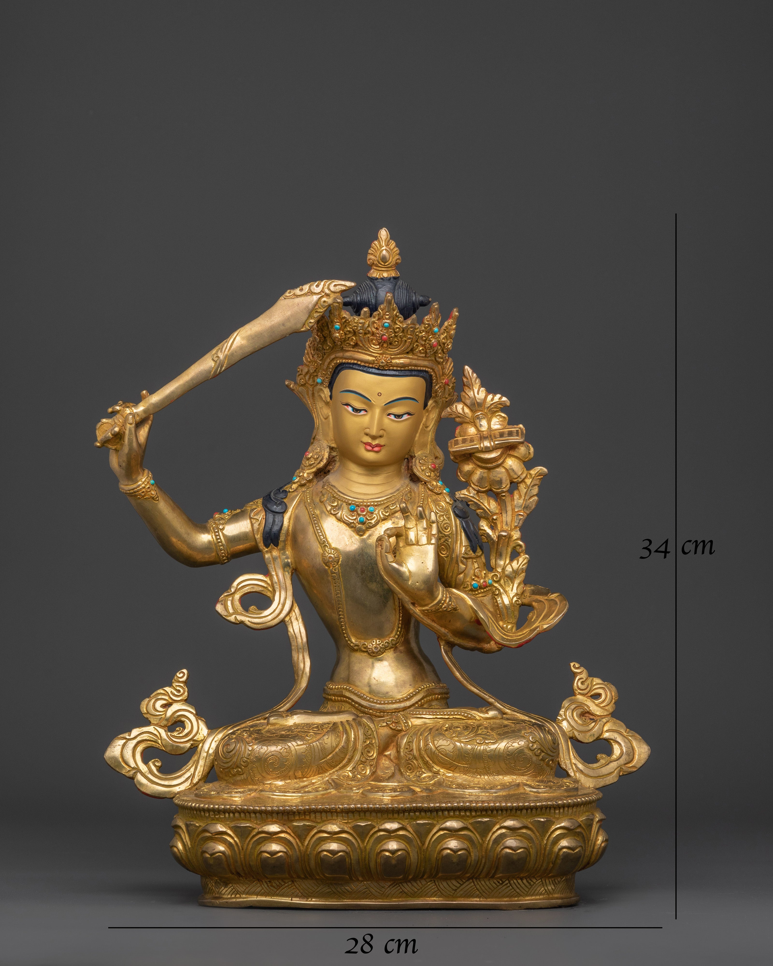 Manjushri Bodhisattva Deity Statue | Spiritual Home Altar Decor
