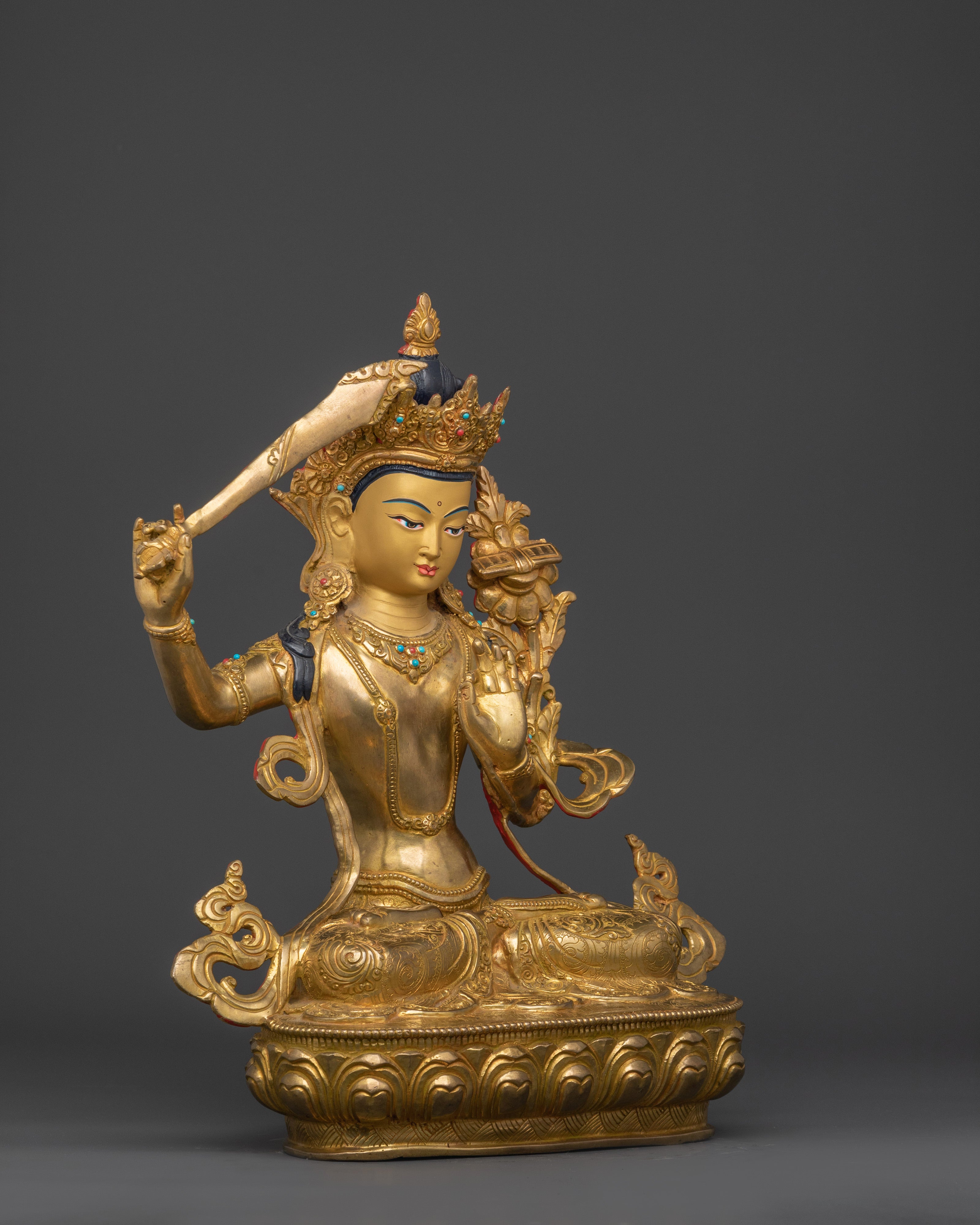 Manjushri Bodhisattva Deity Statue | Spiritual Home Altar Decor