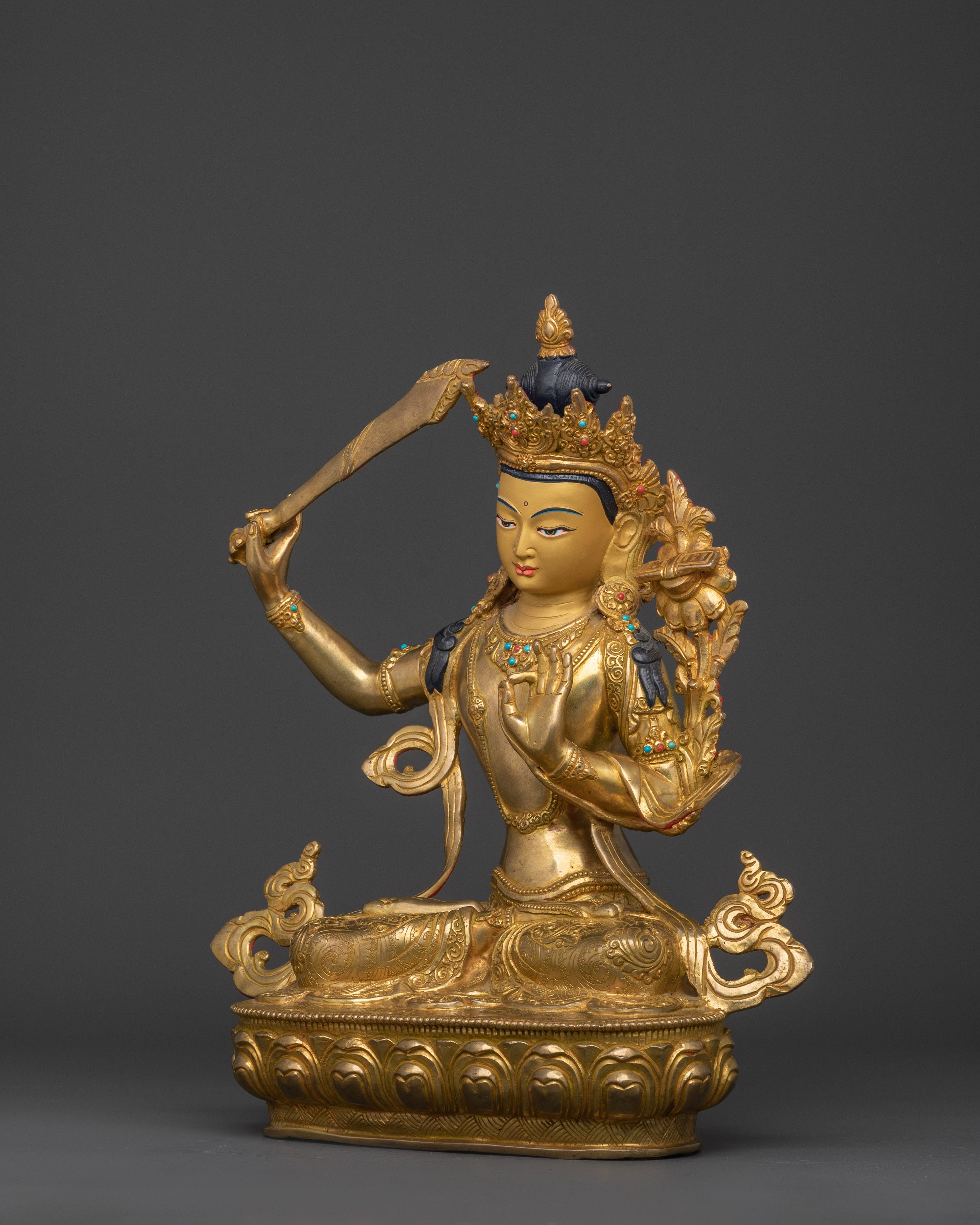 Manjushri Bodhisattva Deity Statue | Spiritual Home Altar Decor