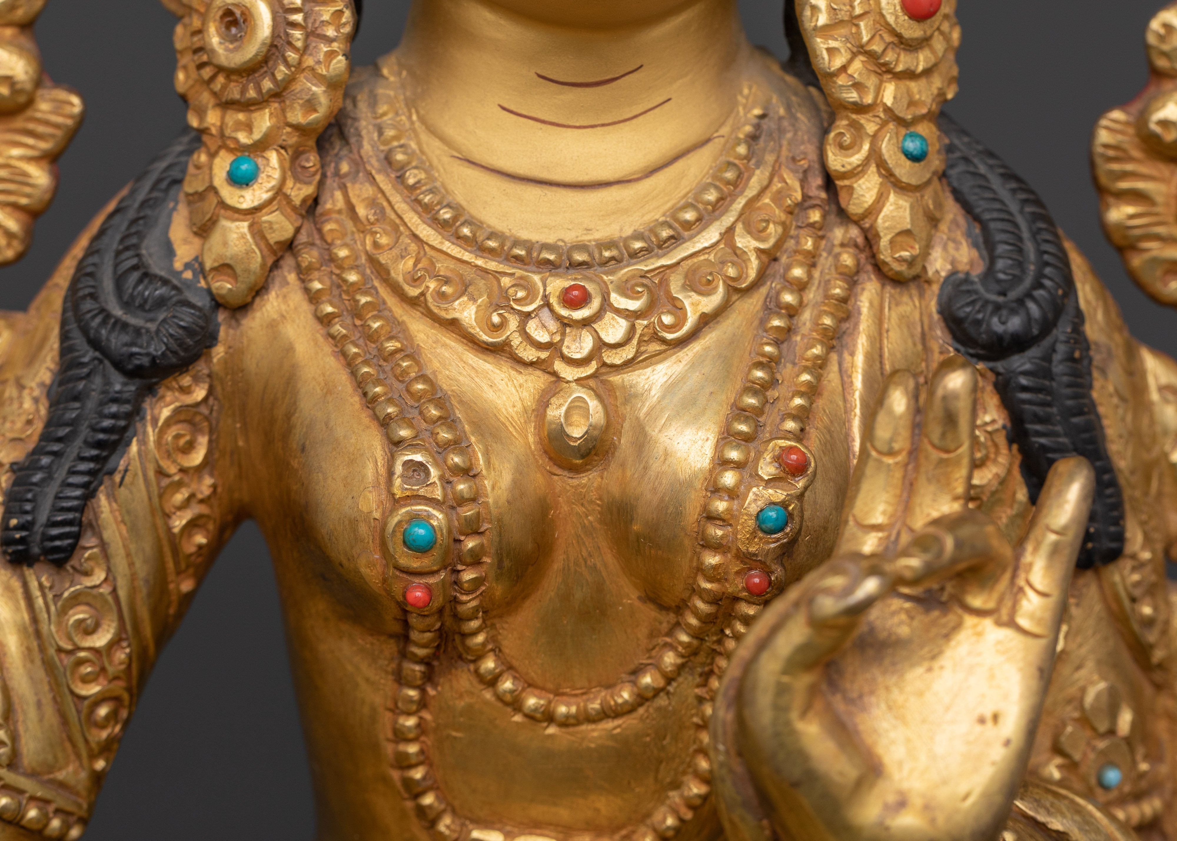 Green Tara Swift Liberator Statue | Handcrafted Copper Goddess Figurine
