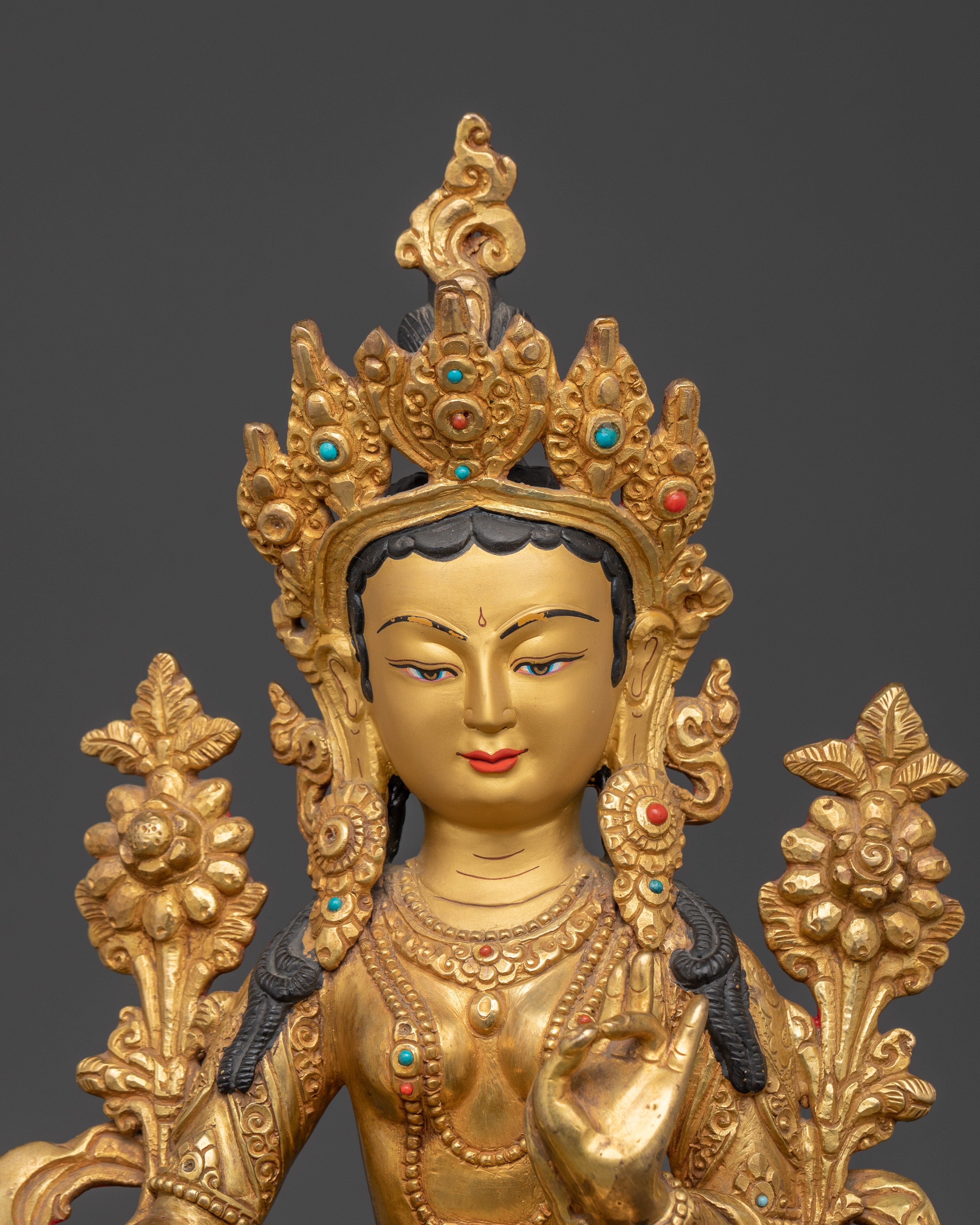 Green Tara Swift Liberator Statue | Handcrafted Copper Goddess Figurine