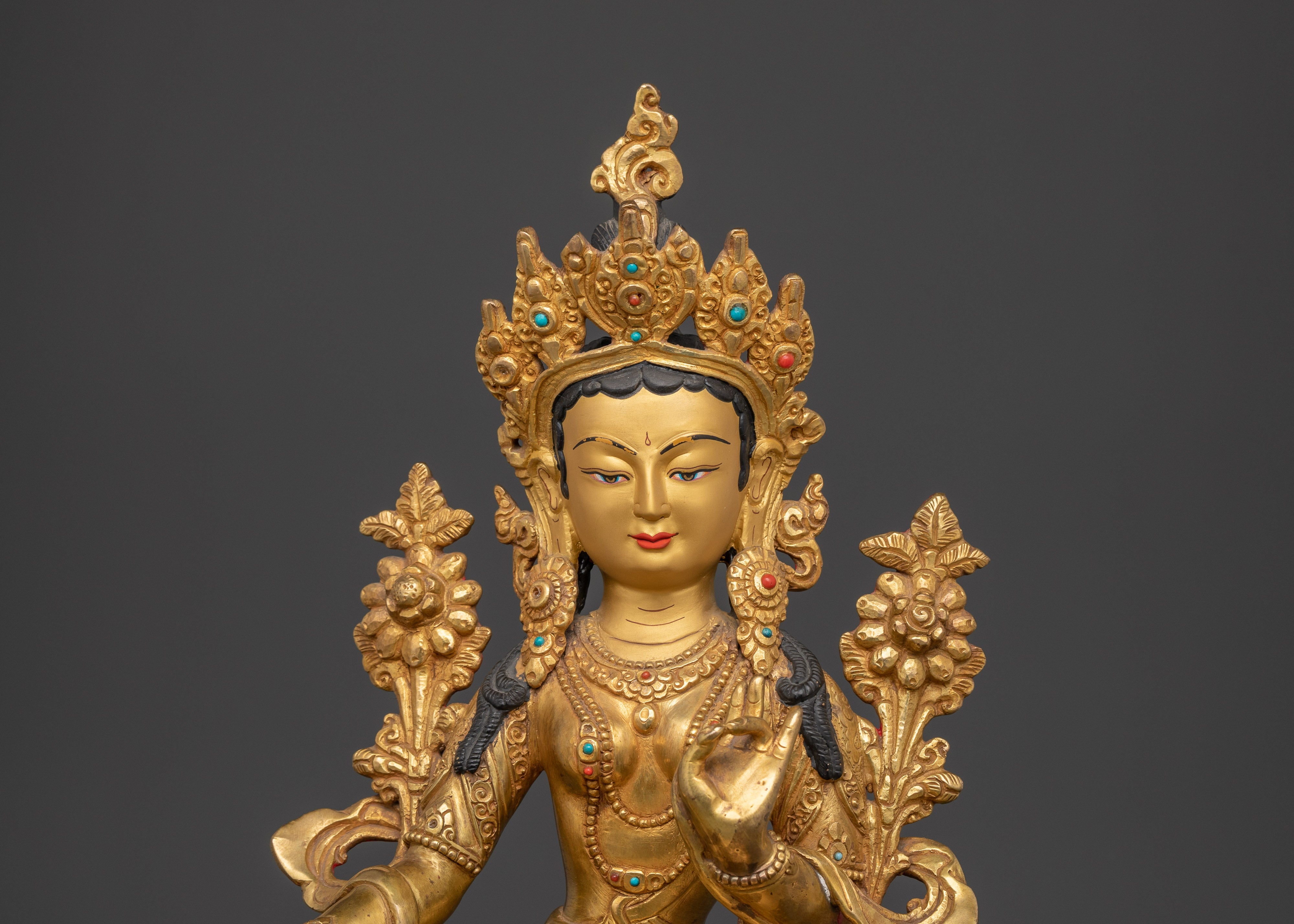 Green Tara Swift Liberator Statue | Handcrafted Copper Goddess Figurine