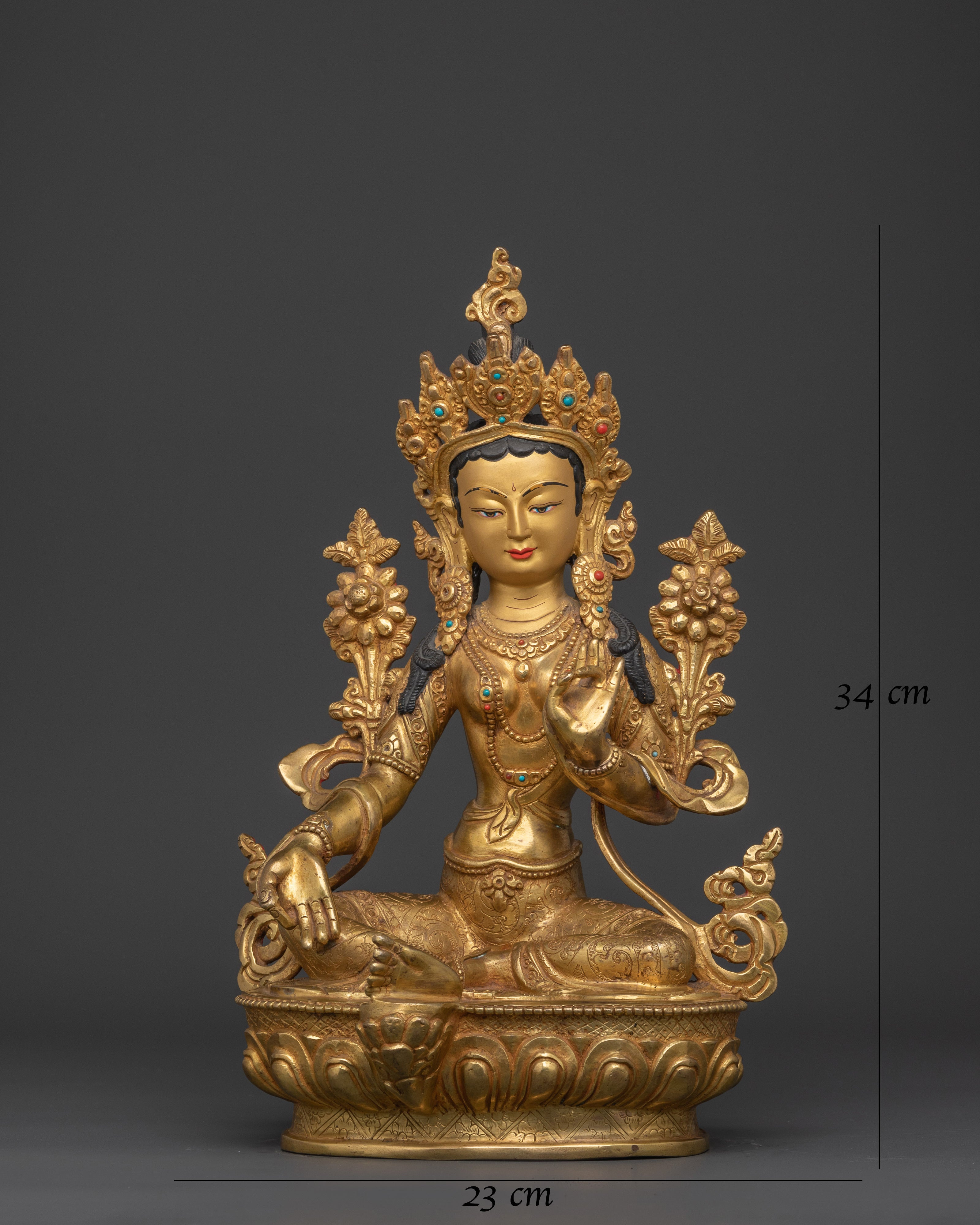 Green Tara Swift Liberator Statue | Handcrafted Copper Goddess Figurine