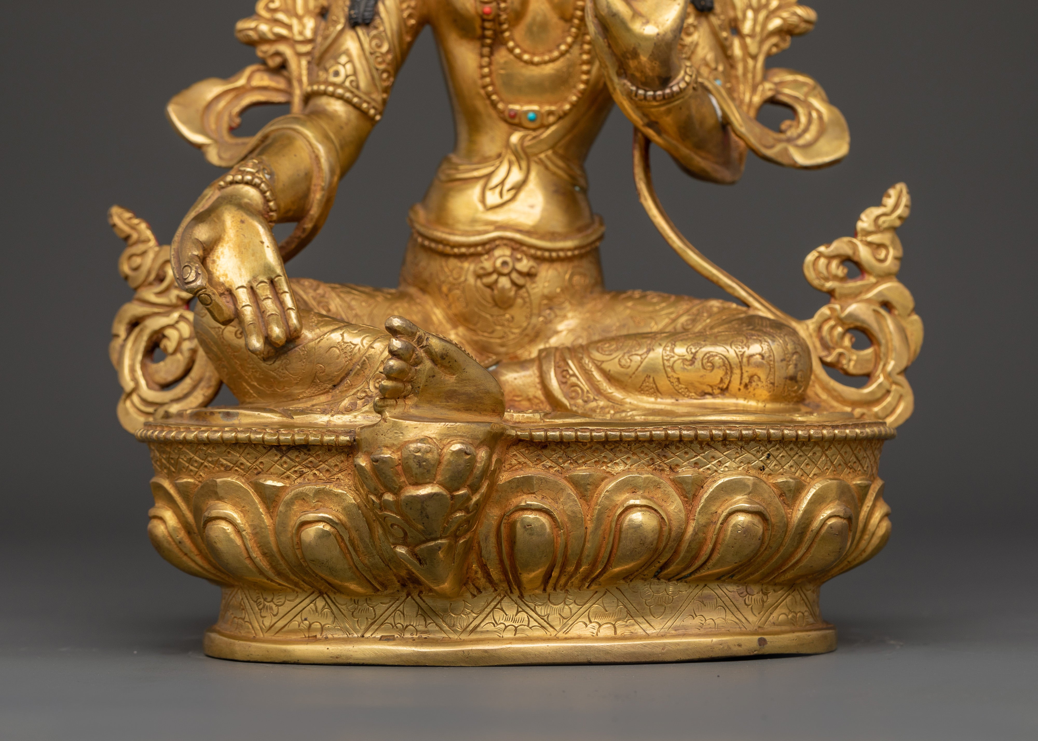 Green Tara Swift Liberator Statue | Handcrafted Copper Goddess Figurine
