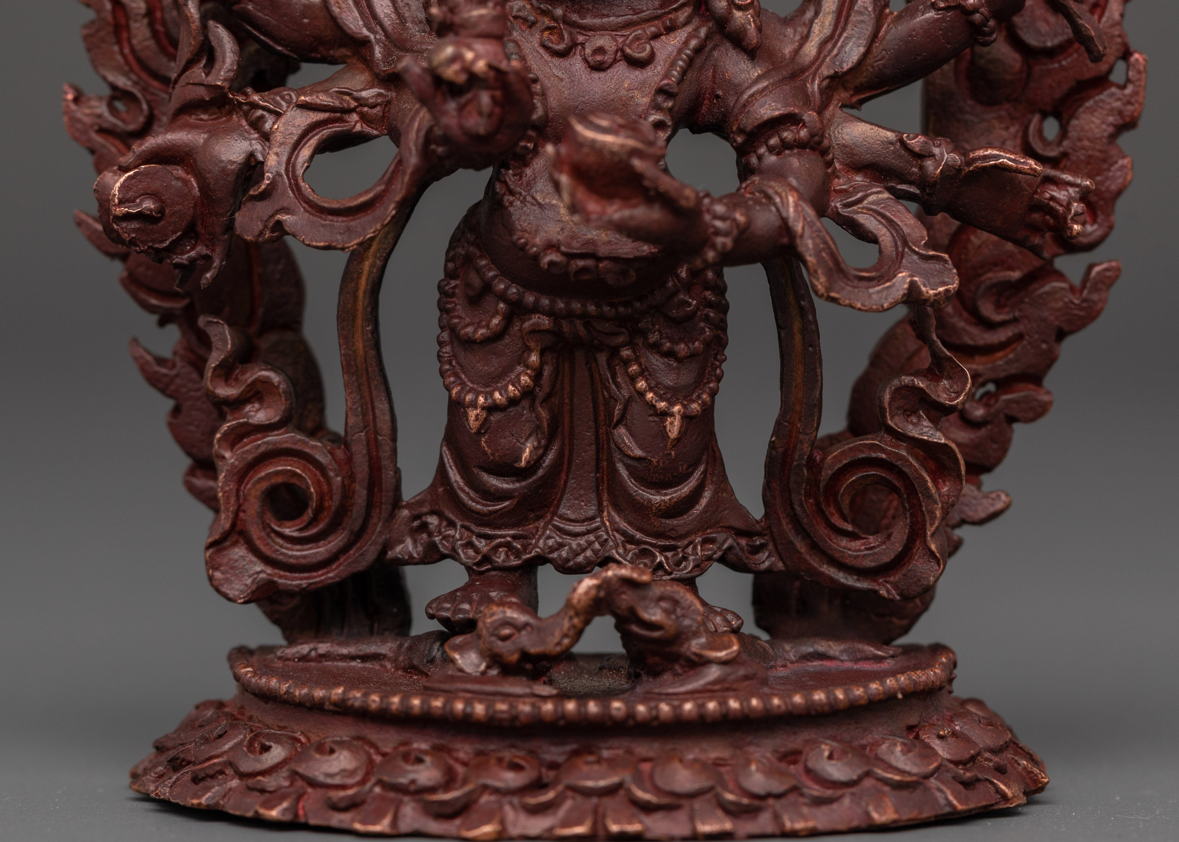 White Mahakala Tibetan Deity Statue | Himalayan Spiritual Artwork