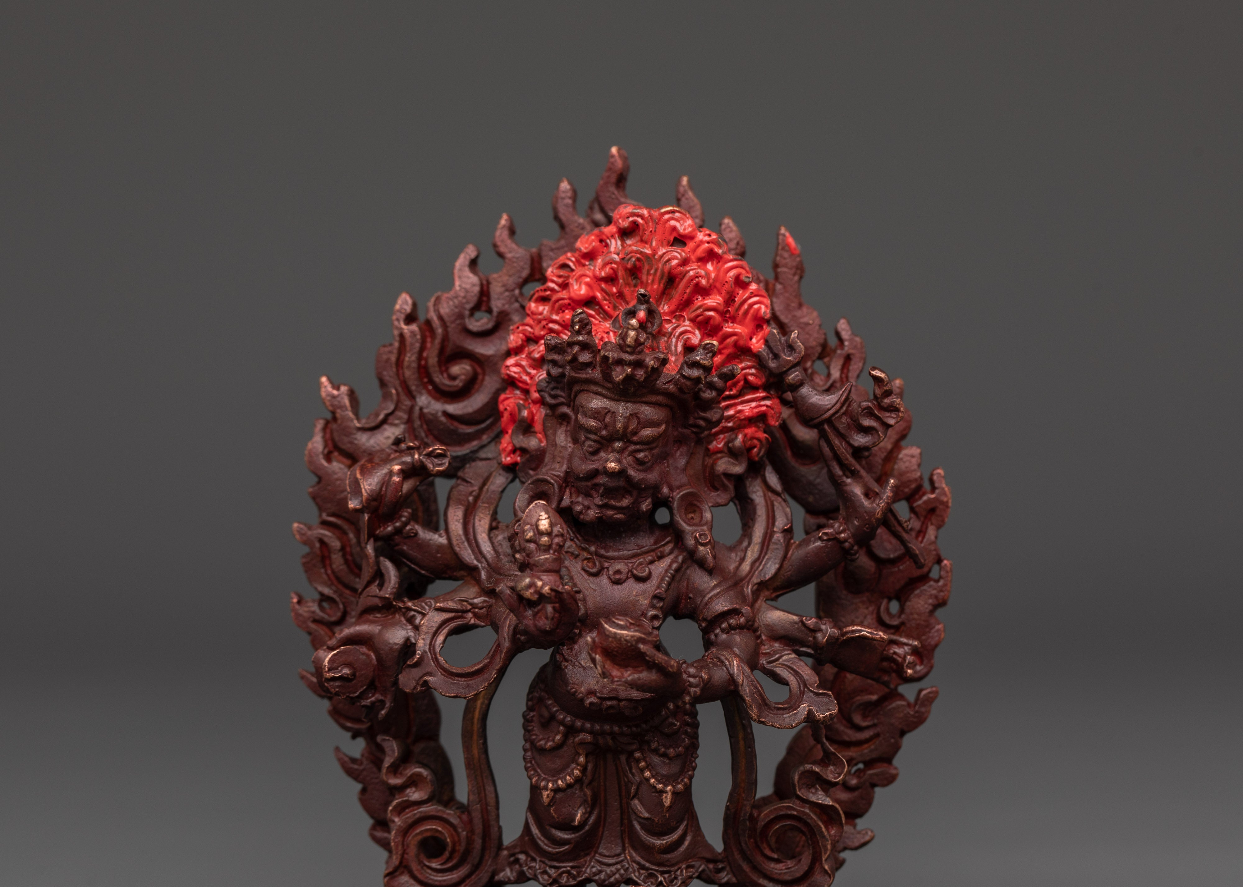 White Mahakala Tibetan Deity Statue | Himalayan Spiritual Artwork