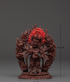 White Mahakala Tibetan Deity Statue | Himalayan Spiritual Artwork