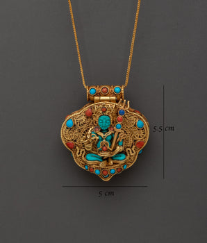 Sacred Guru Rinpoche Ghau Box Locket | Spiritual Protection Pendant