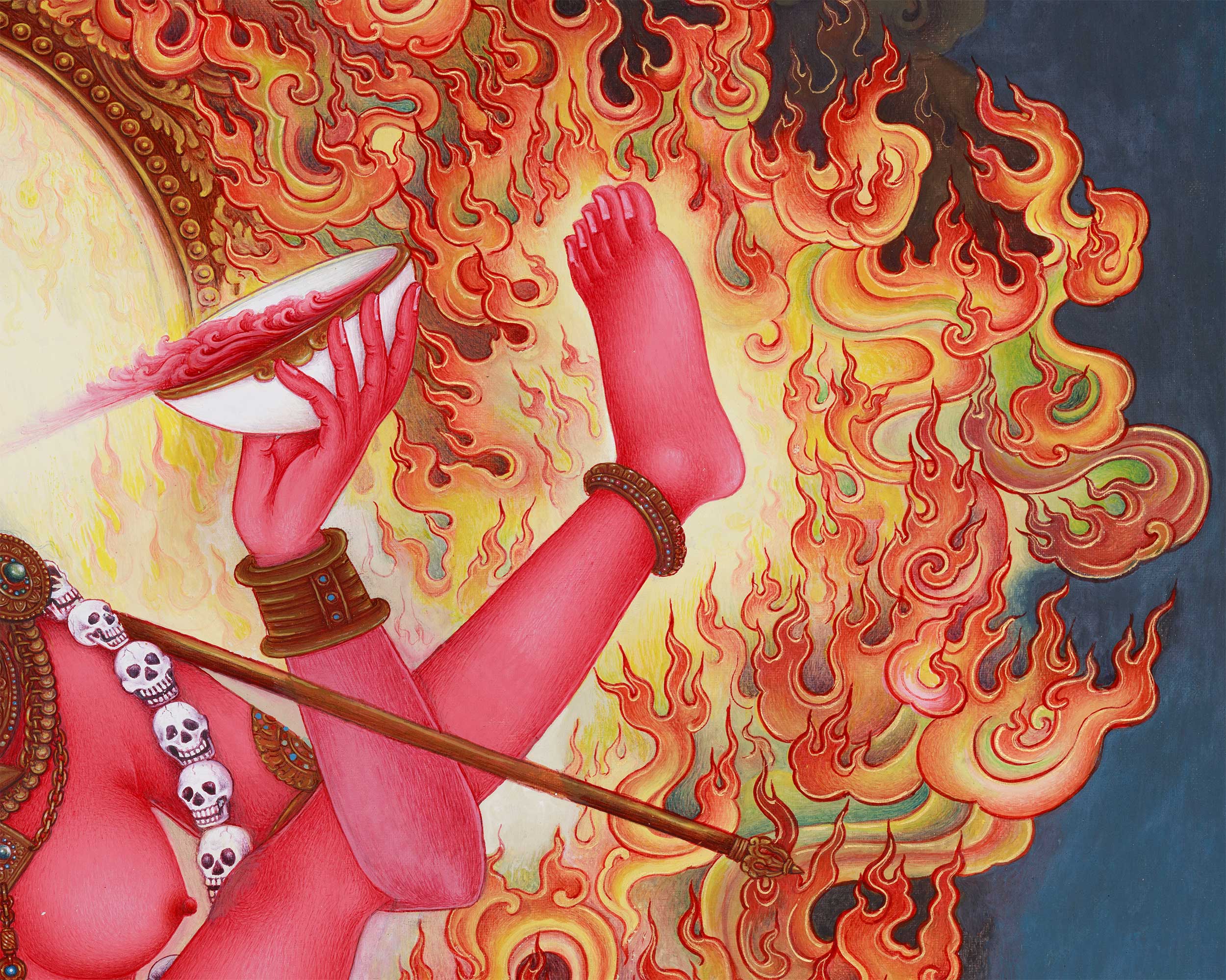 Vidyadhari Yogini in Paubha Style | Flying Vajrayogini | Goddess of Wisdom