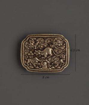 Himalayan Sacred Belt Buckle | Handcrafted Brass Ritual Ornament