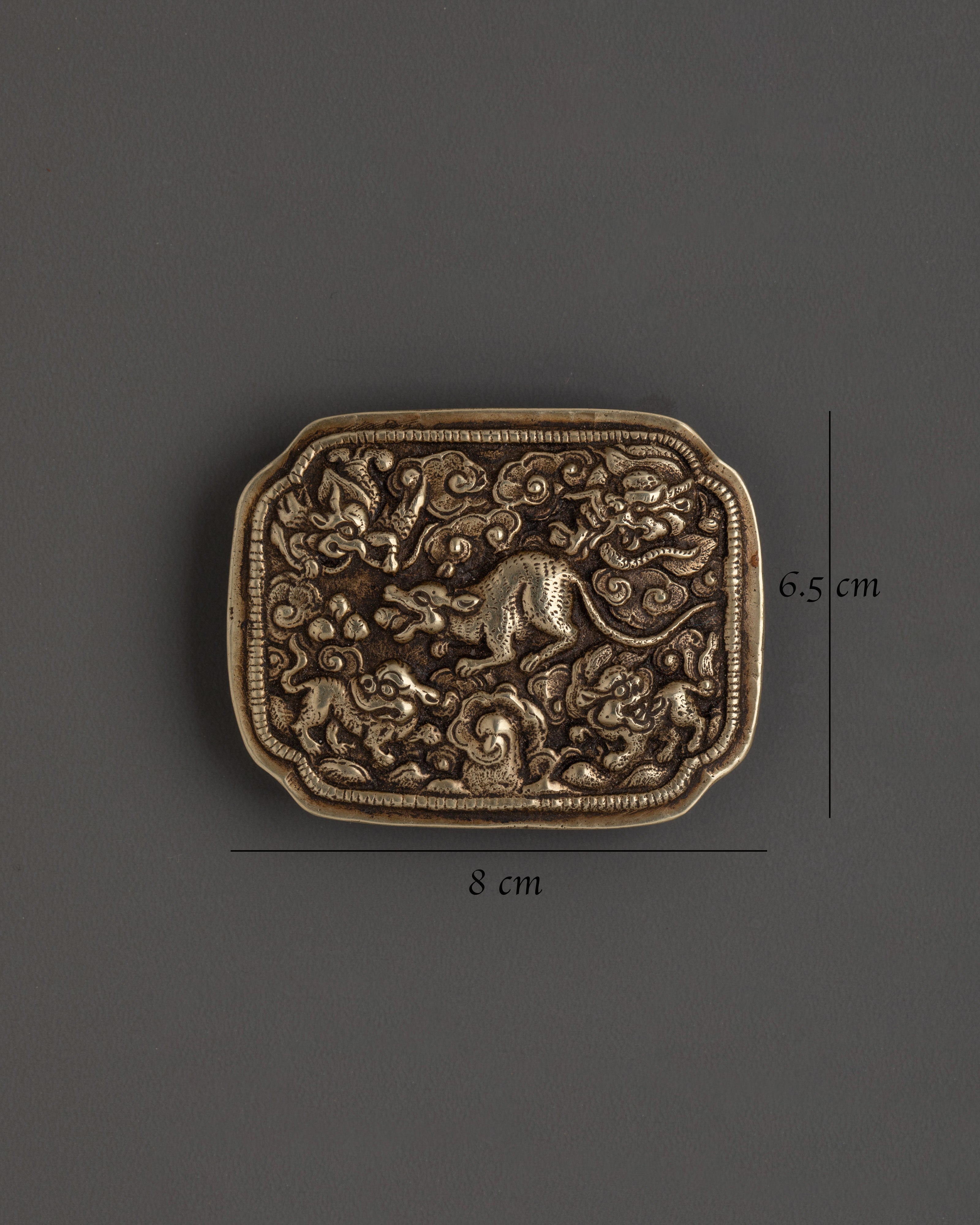 Himalayan Sacred Belt Buckle | Handcrafted Brass Ritual Ornament