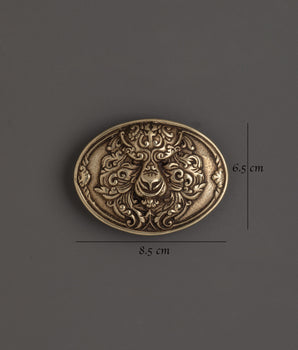 Handcrafted Brass Belt Buckle | Traditional Himalayan Design