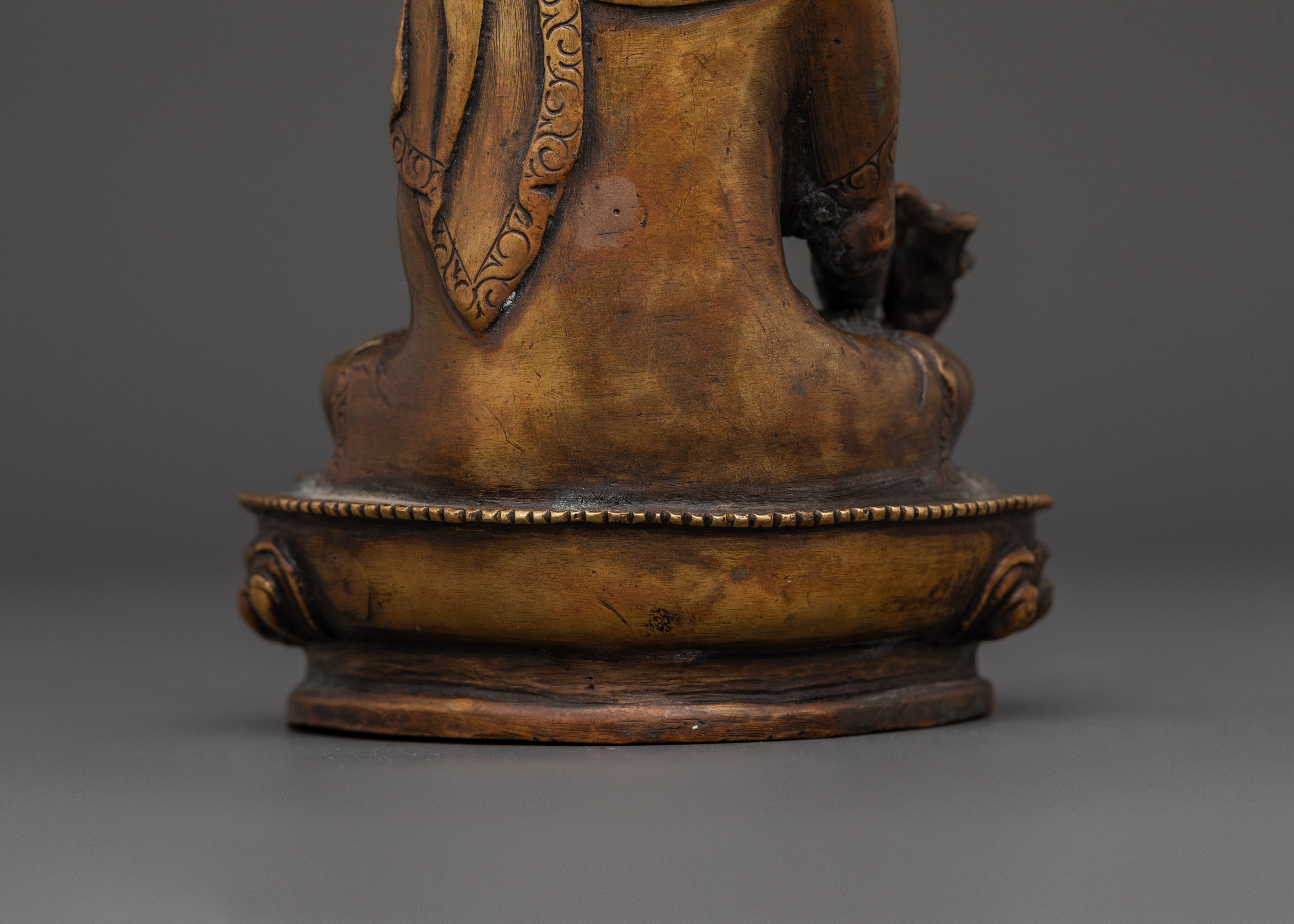 Bhaisajyaguru Brass Statue | Medicine Buddha for Healing Altars