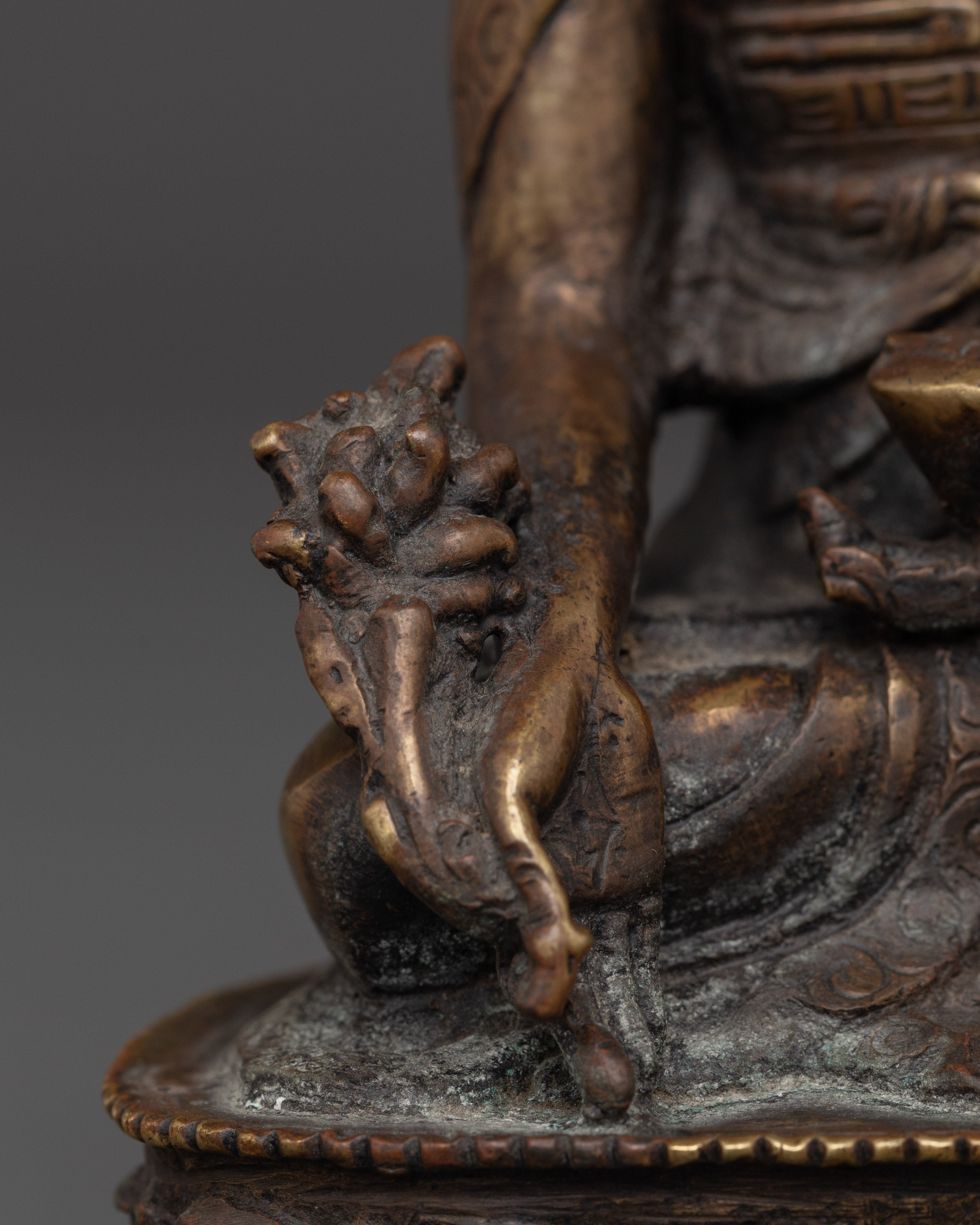 Bhaisajyaguru Brass Statue | Medicine Buddha for Healing Altars