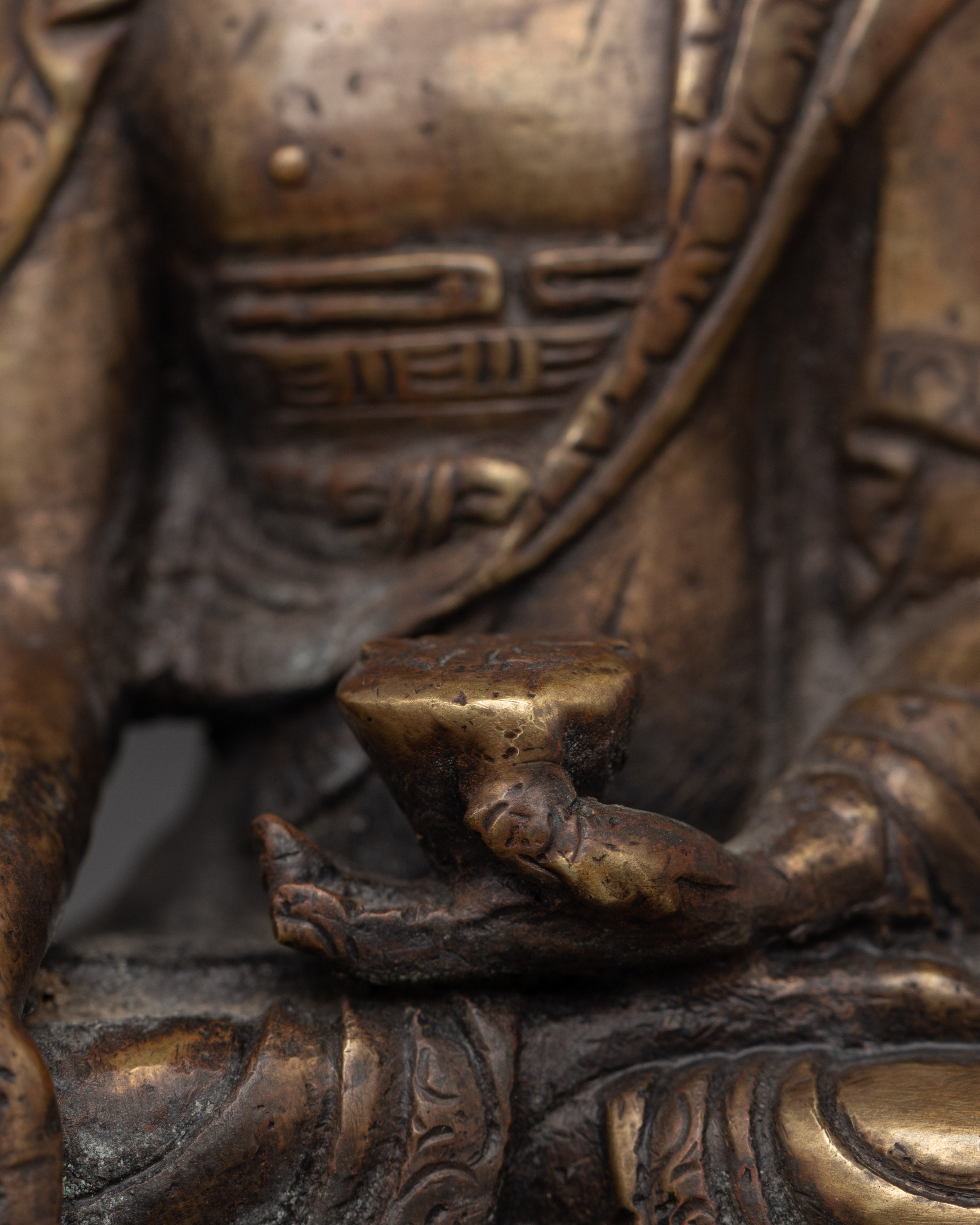 Bhaisajyaguru Brass Statue | Medicine Buddha for Healing Altars