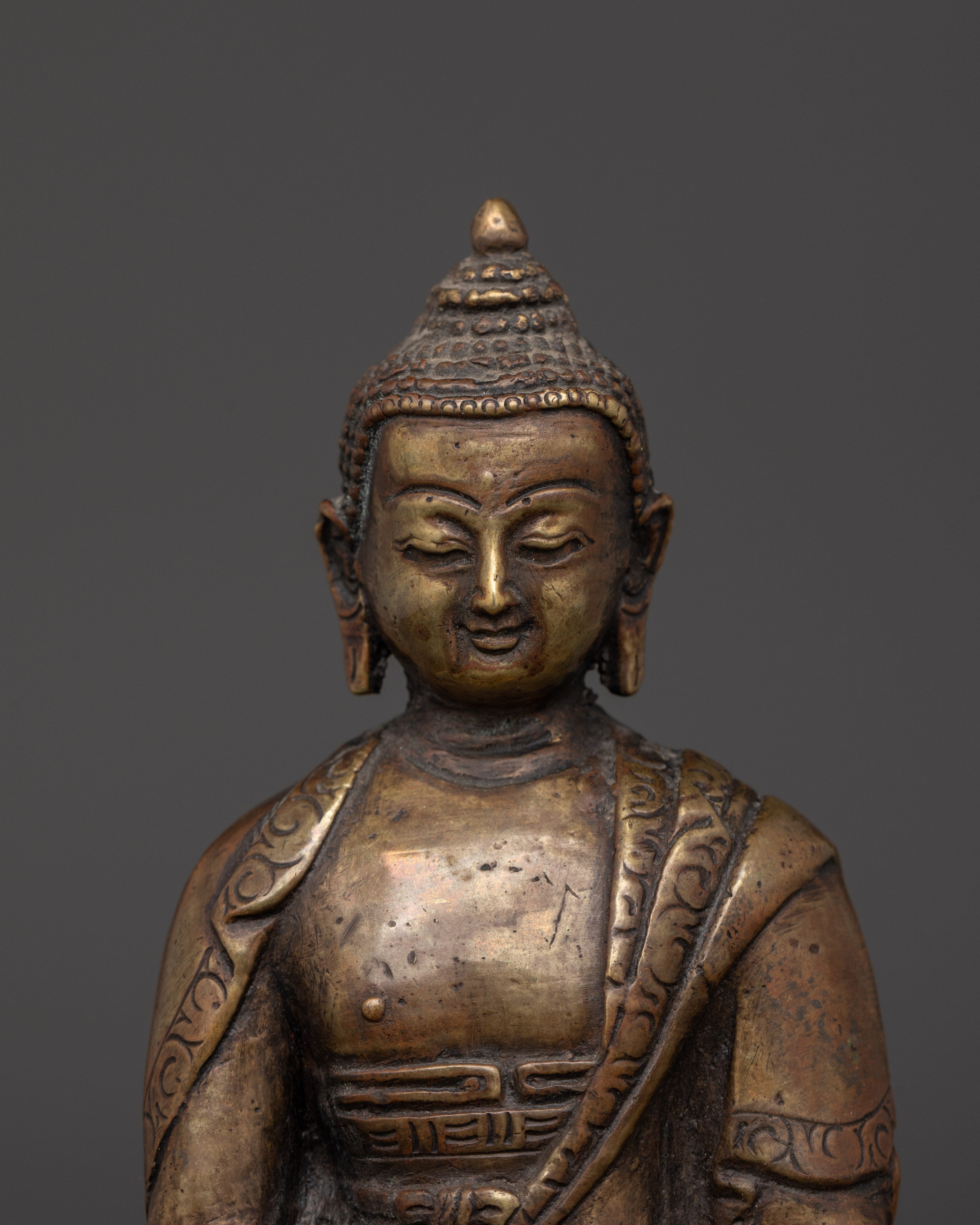 Bhaisajyaguru Brass Statue | Medicine Buddha for Healing Altars