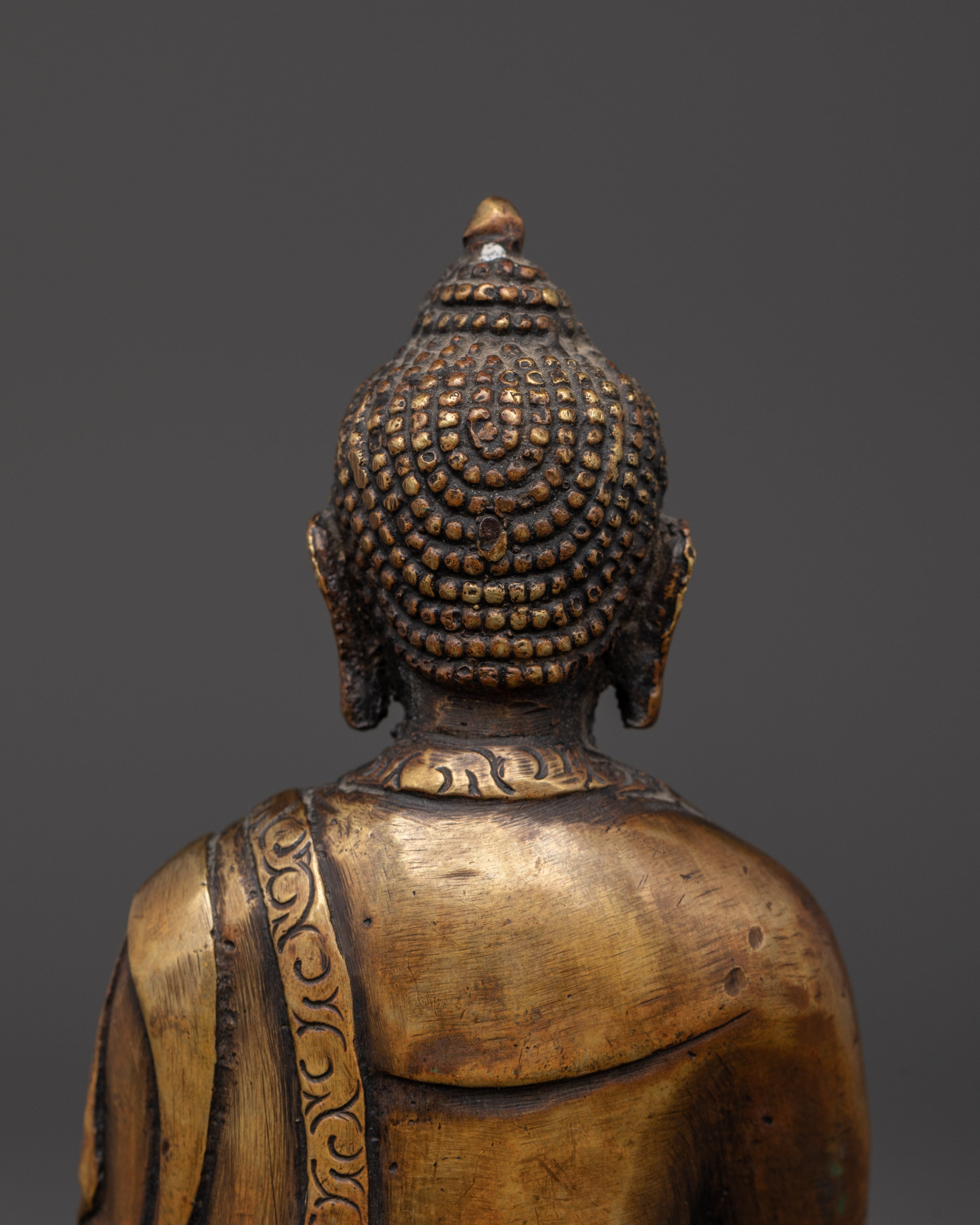 Bhaisajyaguru Brass Statue | Medicine Buddha for Healing Altars