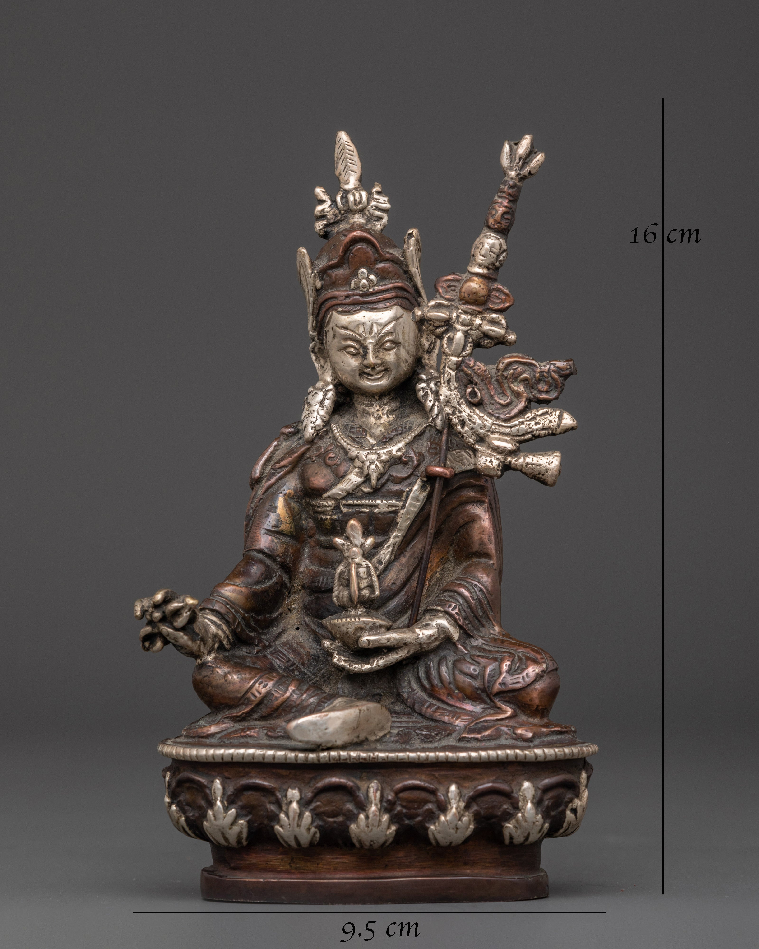 Tibetan Master Guru Rinpoche Figurine for Spiritual Altar Decor