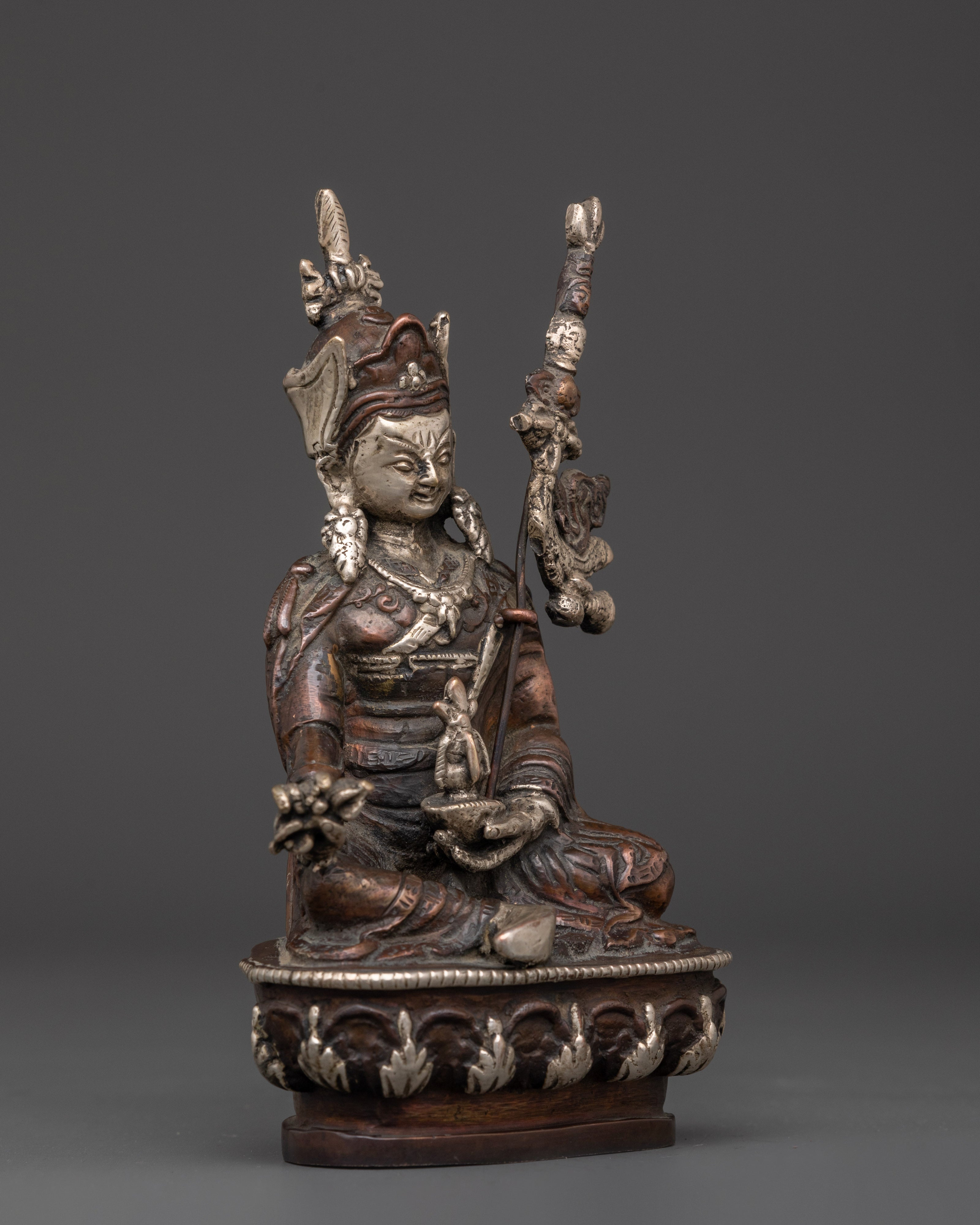 Tibetan Master Guru Rinpoche Figurine for Spiritual Altar Decor