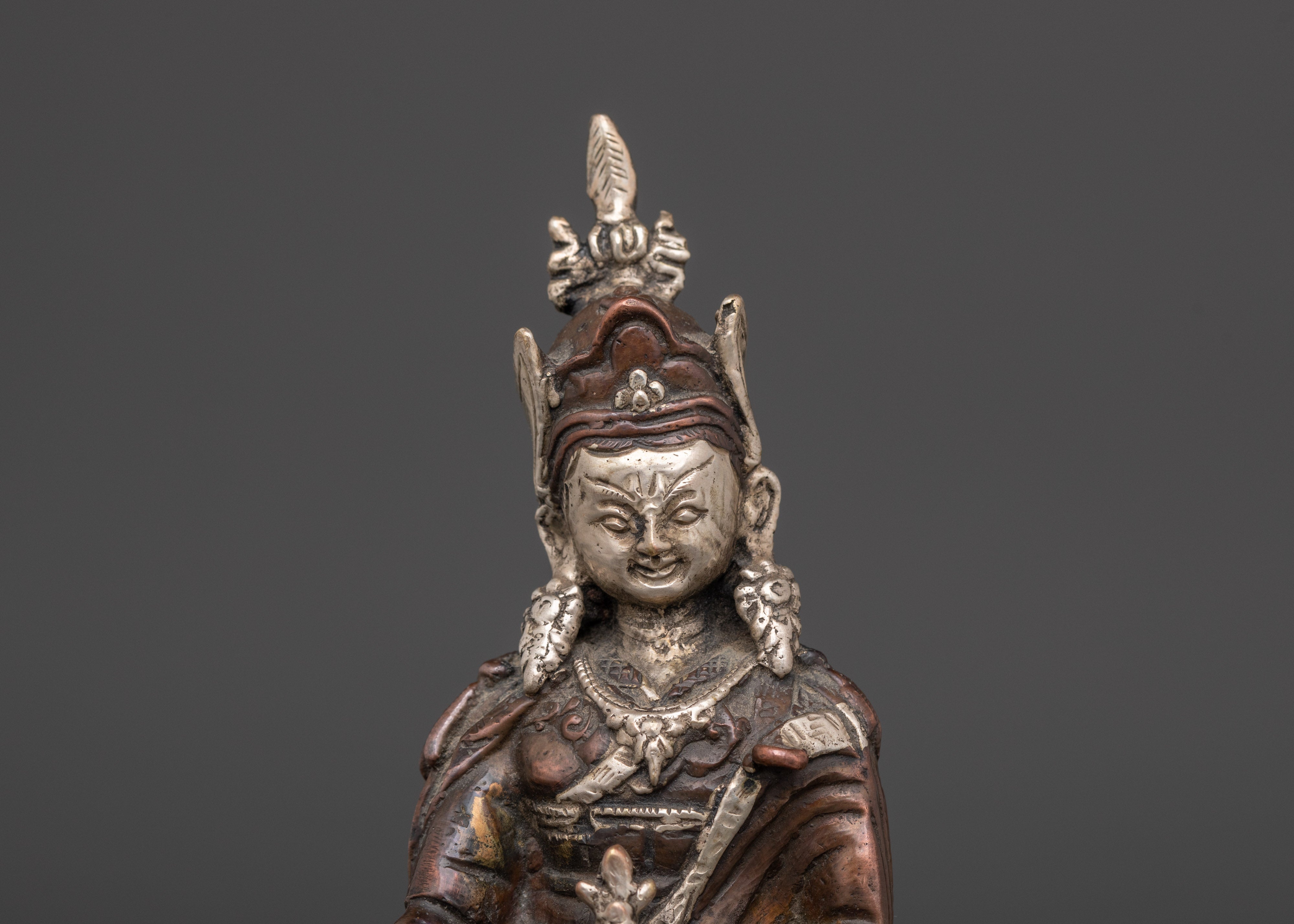 Tibetan Master Guru Rinpoche Figurine for Spiritual Altar Decor