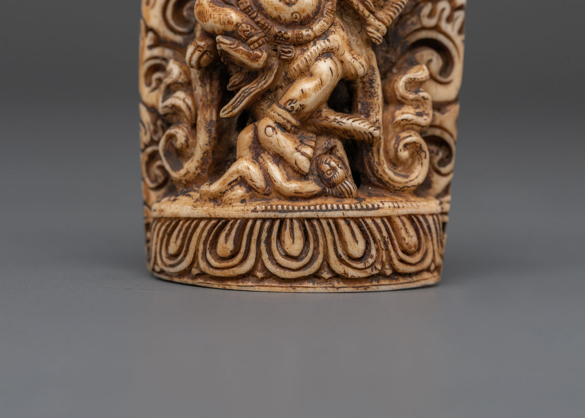 Fierce Kurukulla Bone Statue | Tantric Wrathful Deity Sculpture