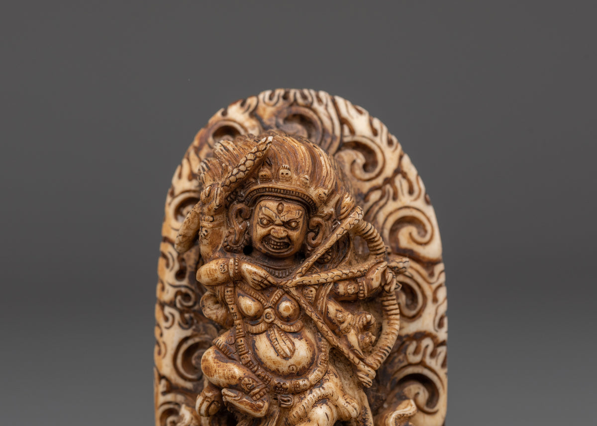 Fierce Kurukulla Bone Statue | Tantric Wrathful Deity Sculpture