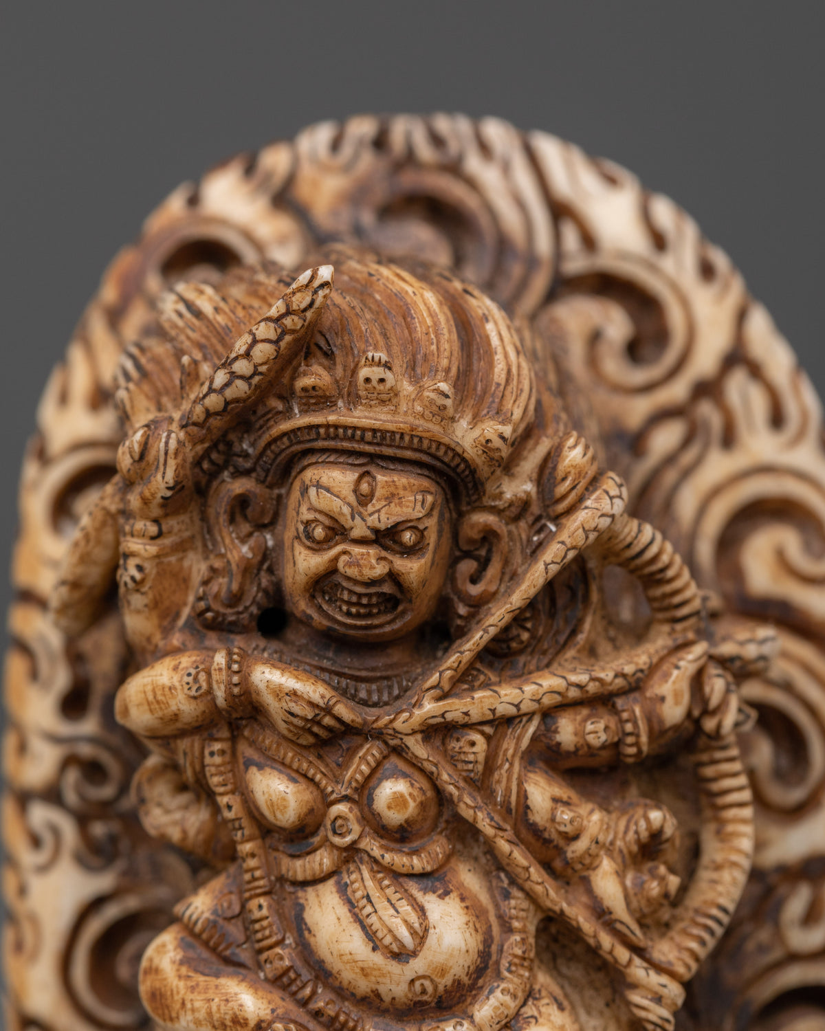 Fierce Kurukulla Bone Statue | Tantric Wrathful Deity Sculpture