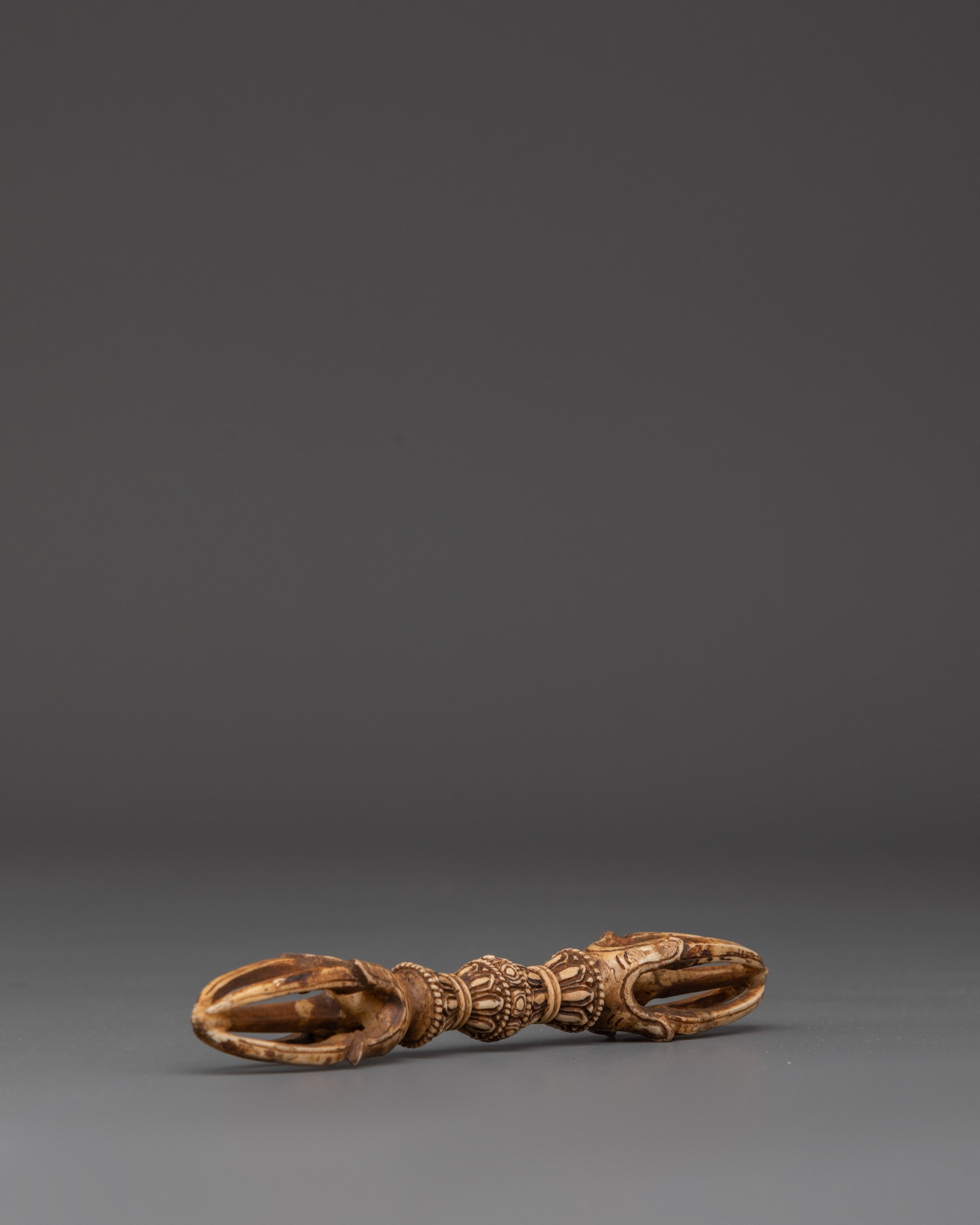 Tibetan Buffalo Bone Vajra | Hand-Carved Dorje Ritual Tool